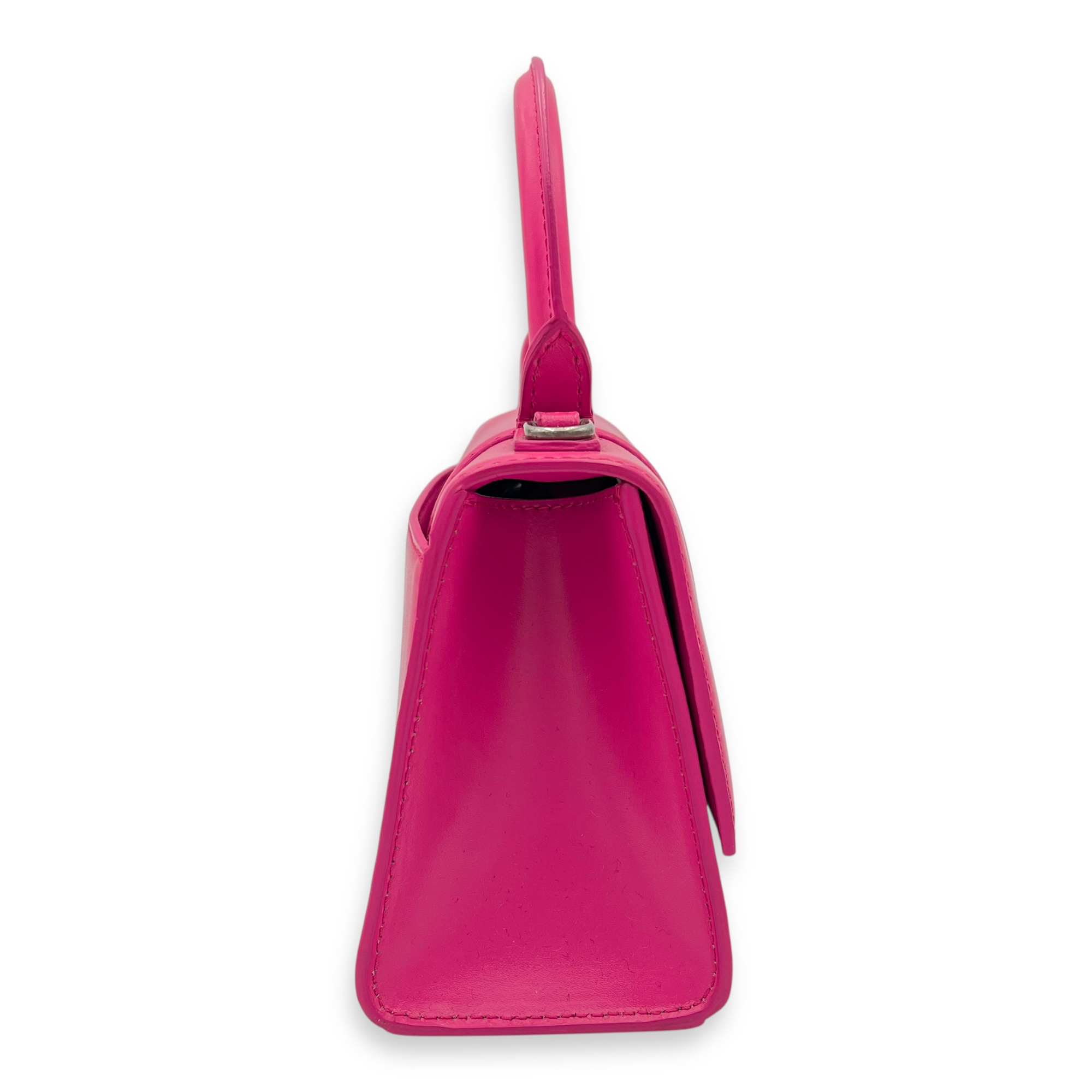 Hourglass XS Top handle bag in Calfskin, Silver Hardware - Image 5