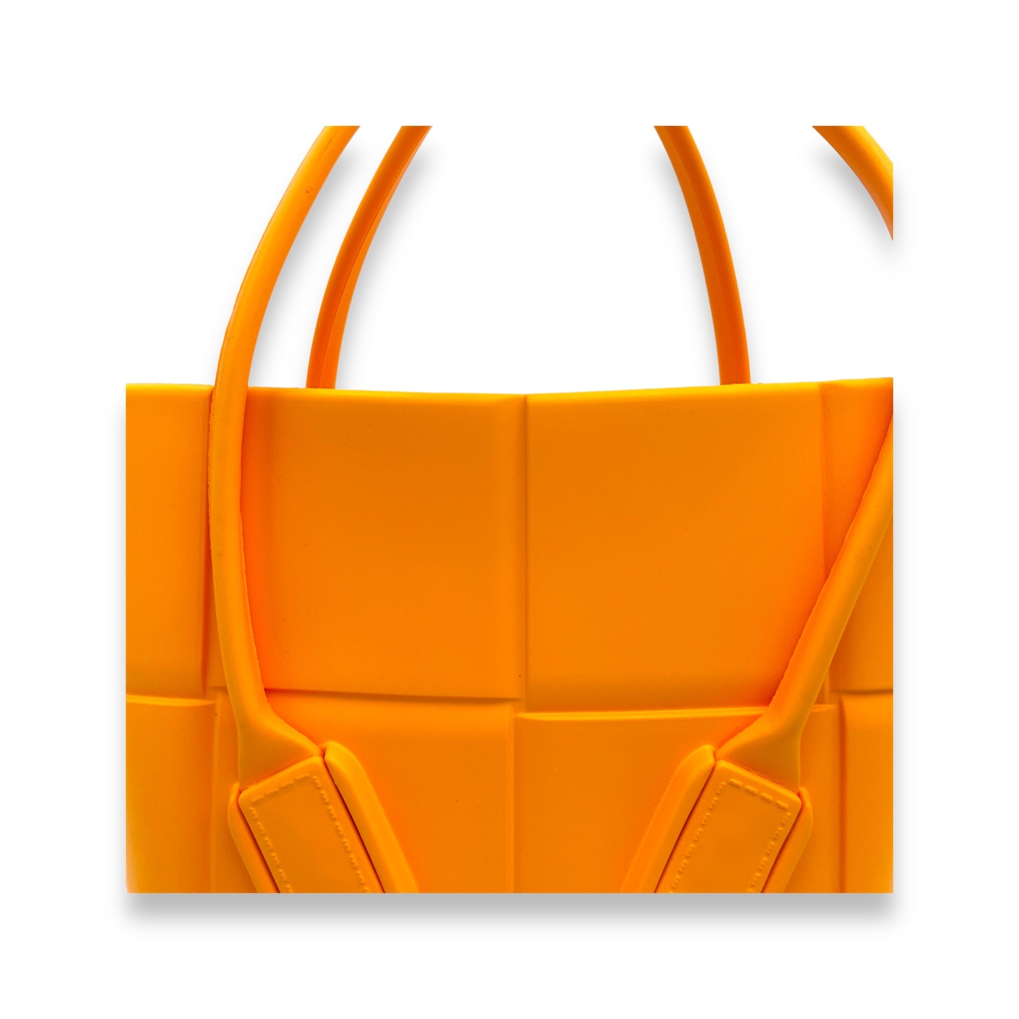 Arco Small Orange Top Handle Bag in Rubber - Image 8