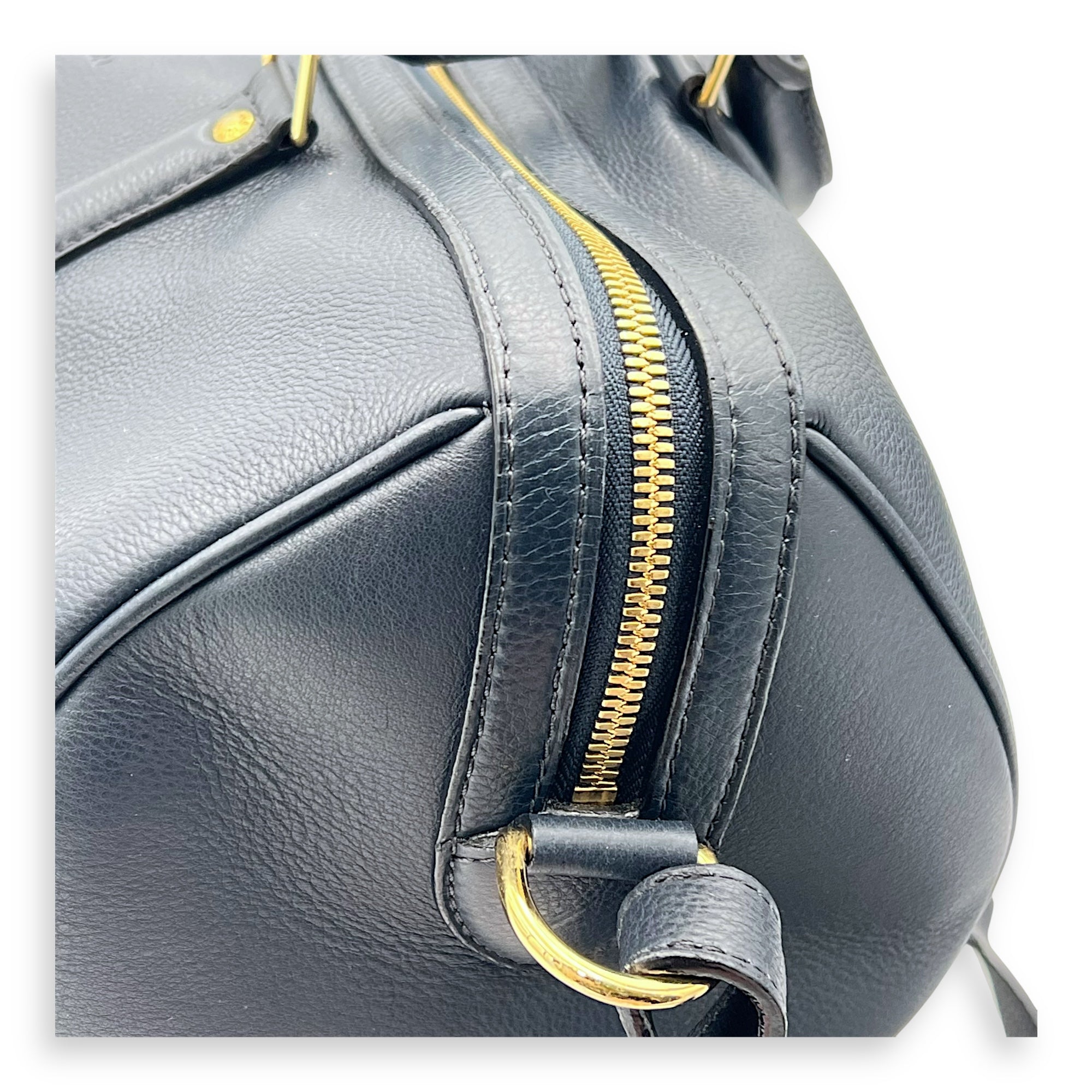 Sofia Coppola Boston Blue Top Handle Bag in Calfskin, Gold hardware - Image 12