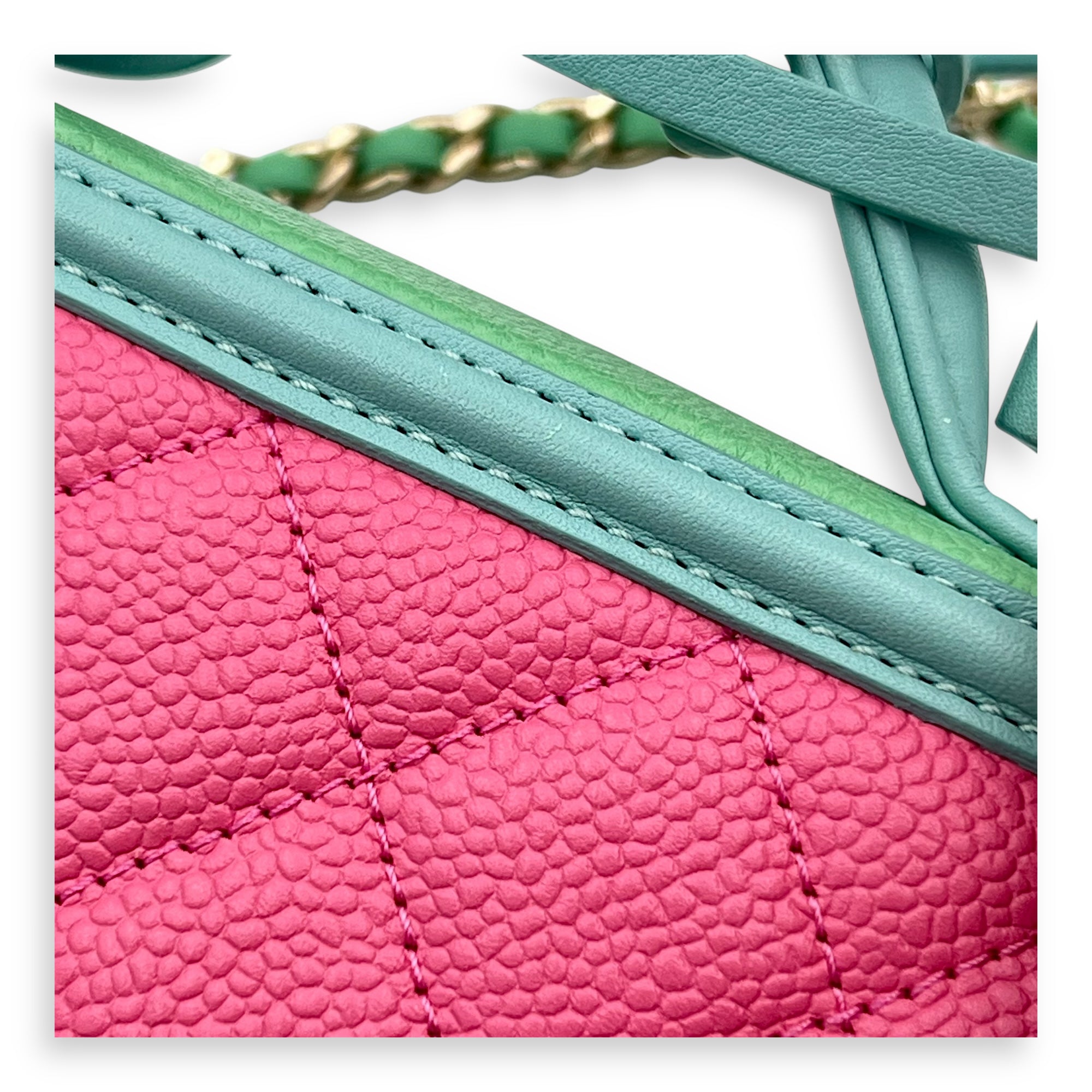 Filigree Small Multi-colour Vanity Bag in Caviar Leather, Gold hardware - Image 8