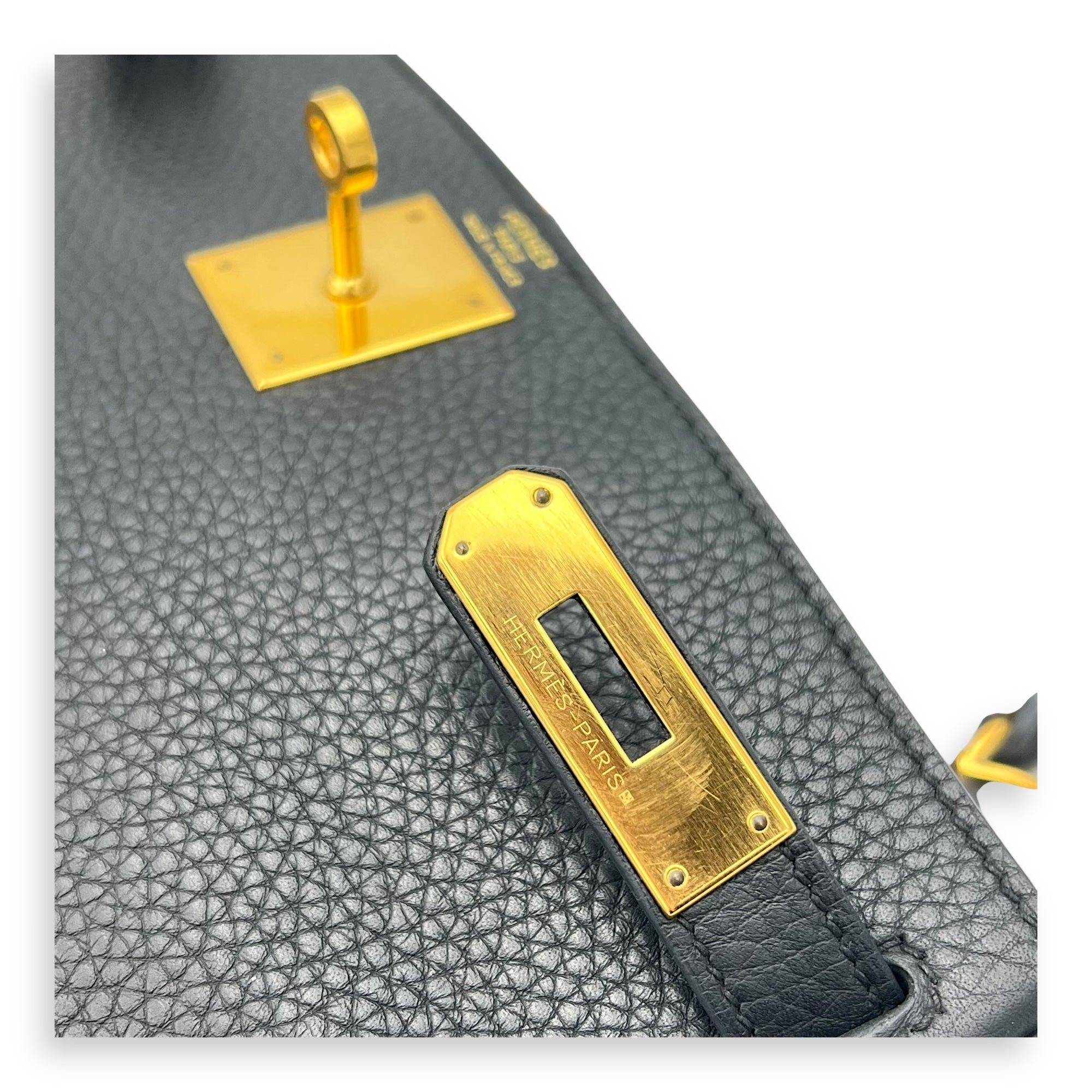 Kelly Black in Clemence, Gold hardware - Image 8