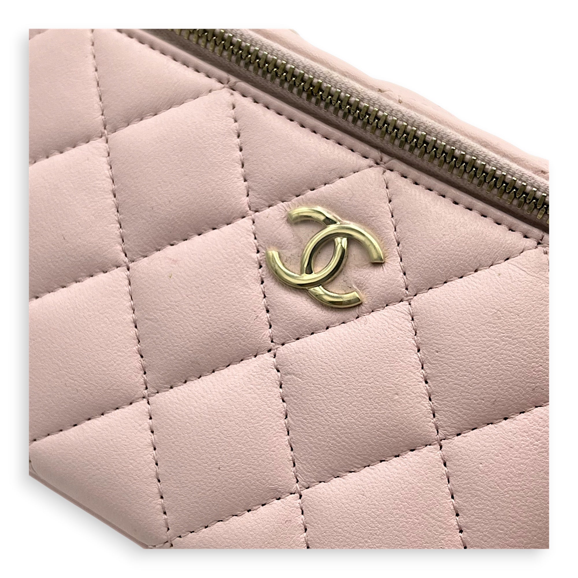 Vanity Crossbody Bag Pink in Lambskin, Gold hardware - Image 12