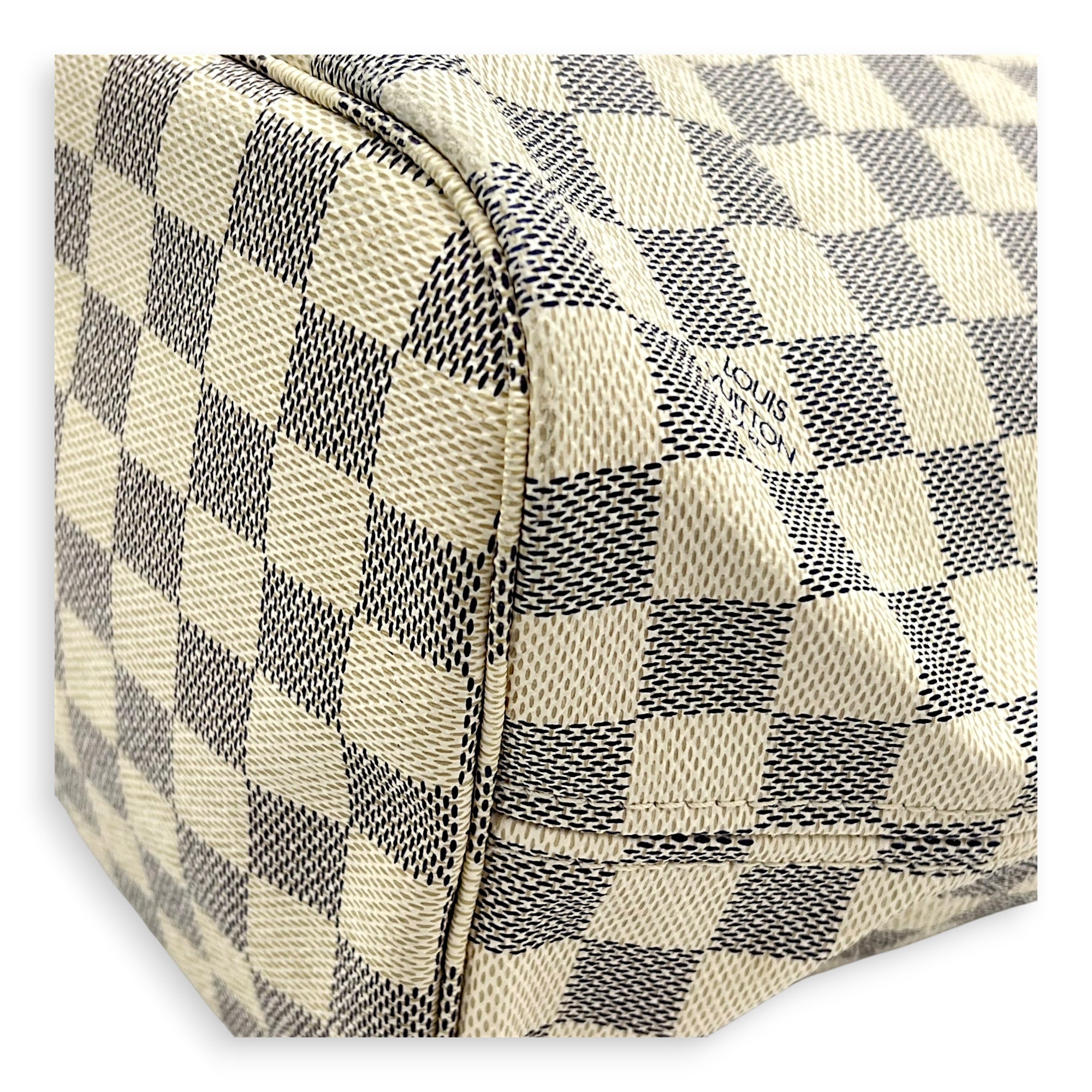 Neverfull Tote Bag MM Azur in Coated Canvas, Gold hardware - Image 8