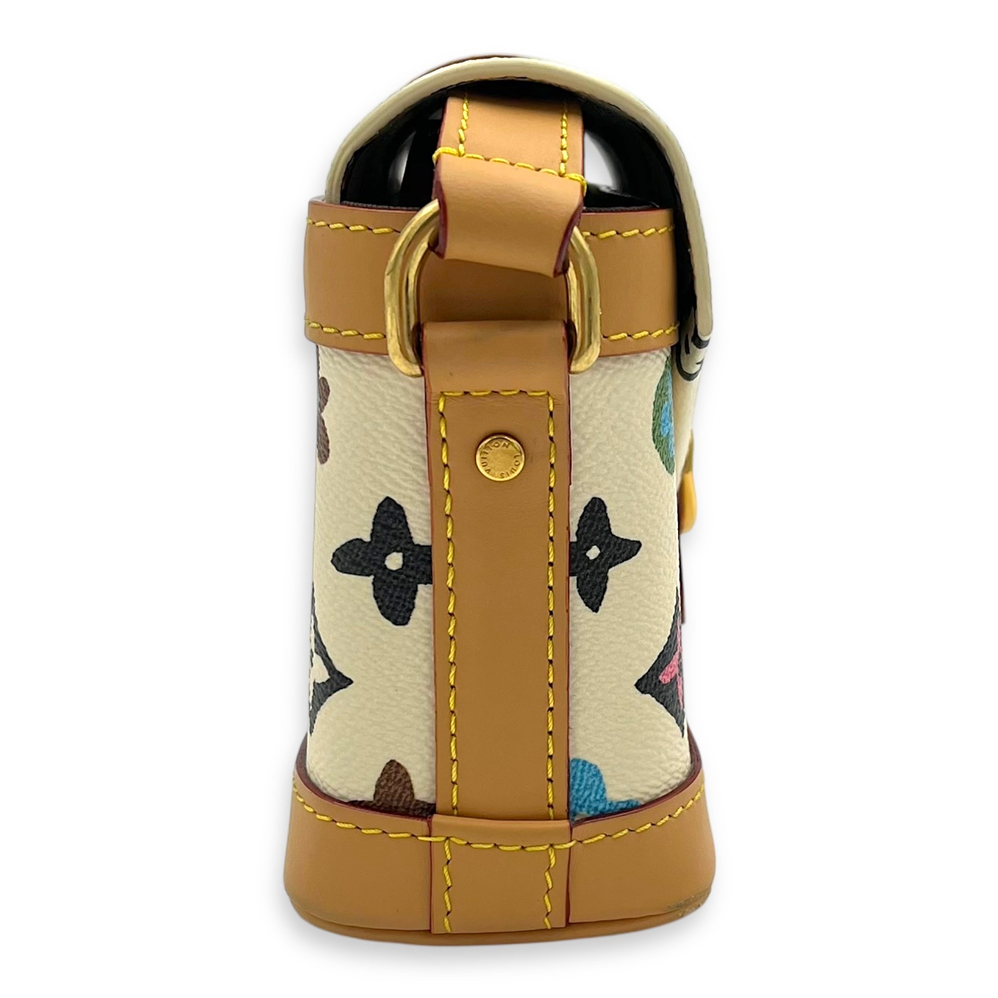 Craggy Wearable Wallet x Tyler The Creator Shoulder Bag White in Monogram Coated Canvas, Gold hardware - Image 4