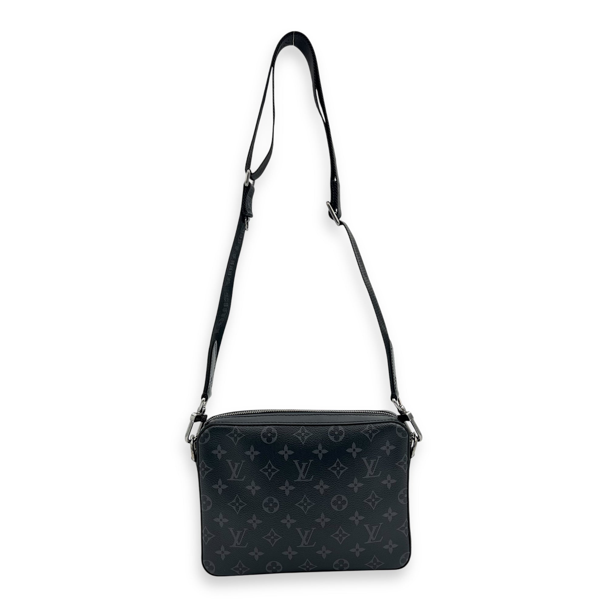 Trio Messenger Eclipse in Monogram Coated Canvas, Silver hardware - Image 16