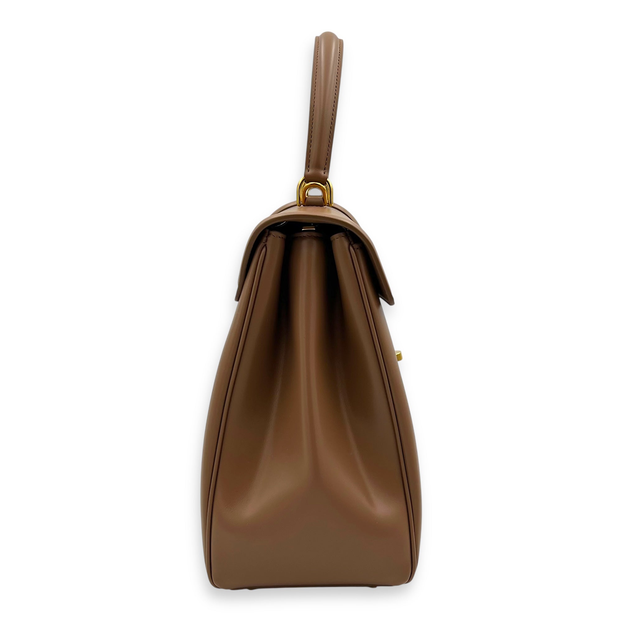 16 Top Handle Bag Brown in Calfskin, Gold hardware - Image 4