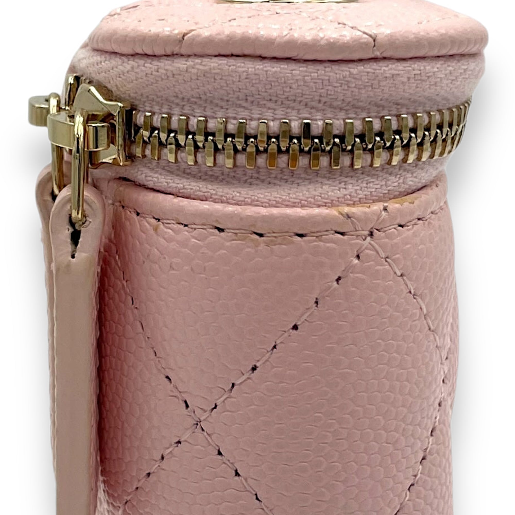 Classic Pink Vanity Bag in Caviar Leather, Gold hardware - Image 12