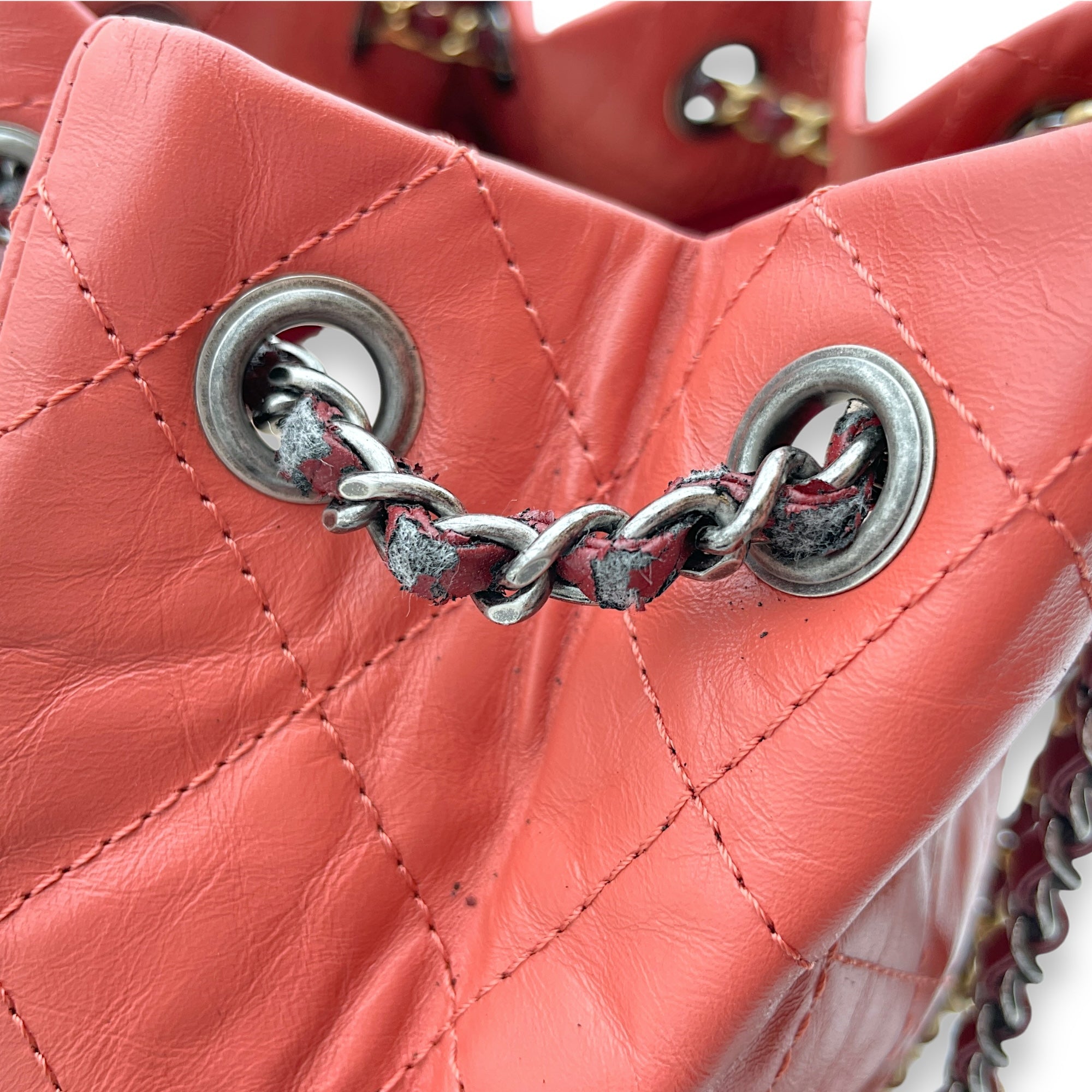 Gabrielle Raspberry Backpack in Calfskin, Gold/Ruthenium/Silver hardware - Image 9