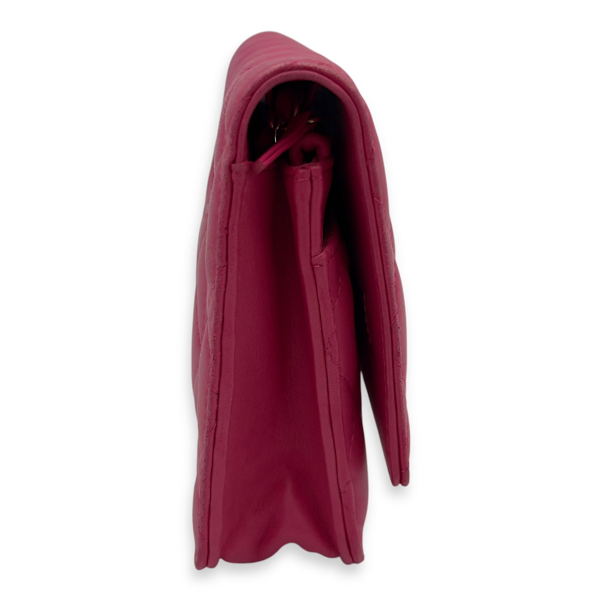 CC Wallet On Chain Pink in Lambskin, Gold hardware - Image 5