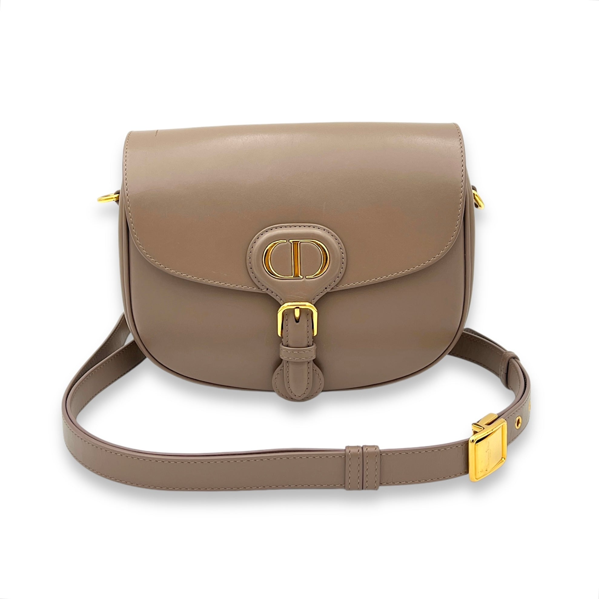 Bobby Crossbody Bag Brown in Calfskin, Gold hardware - Image 11