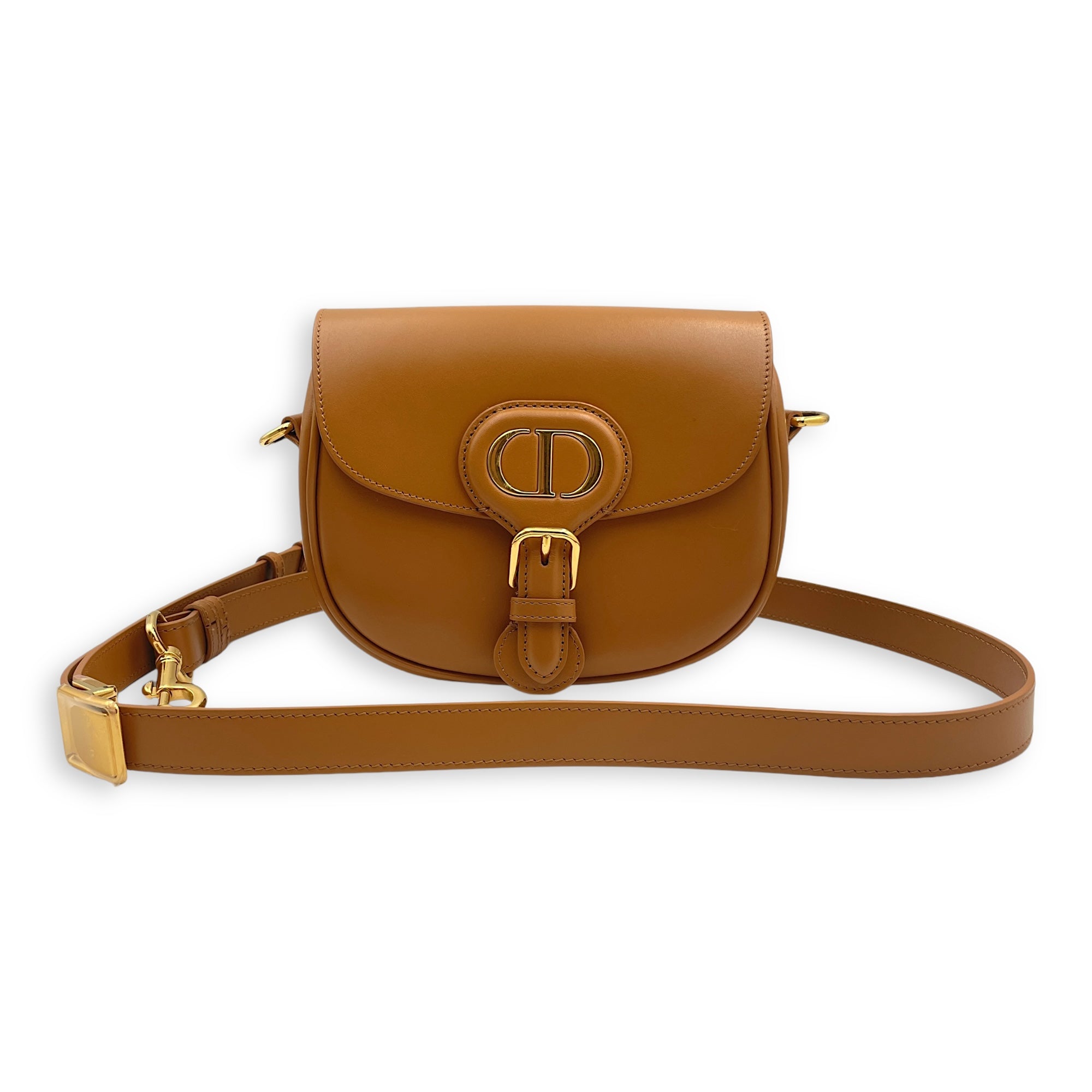 Bobby Small Camel Crossbody Bag in Smooth Calf, Gold hardware - Image 10
