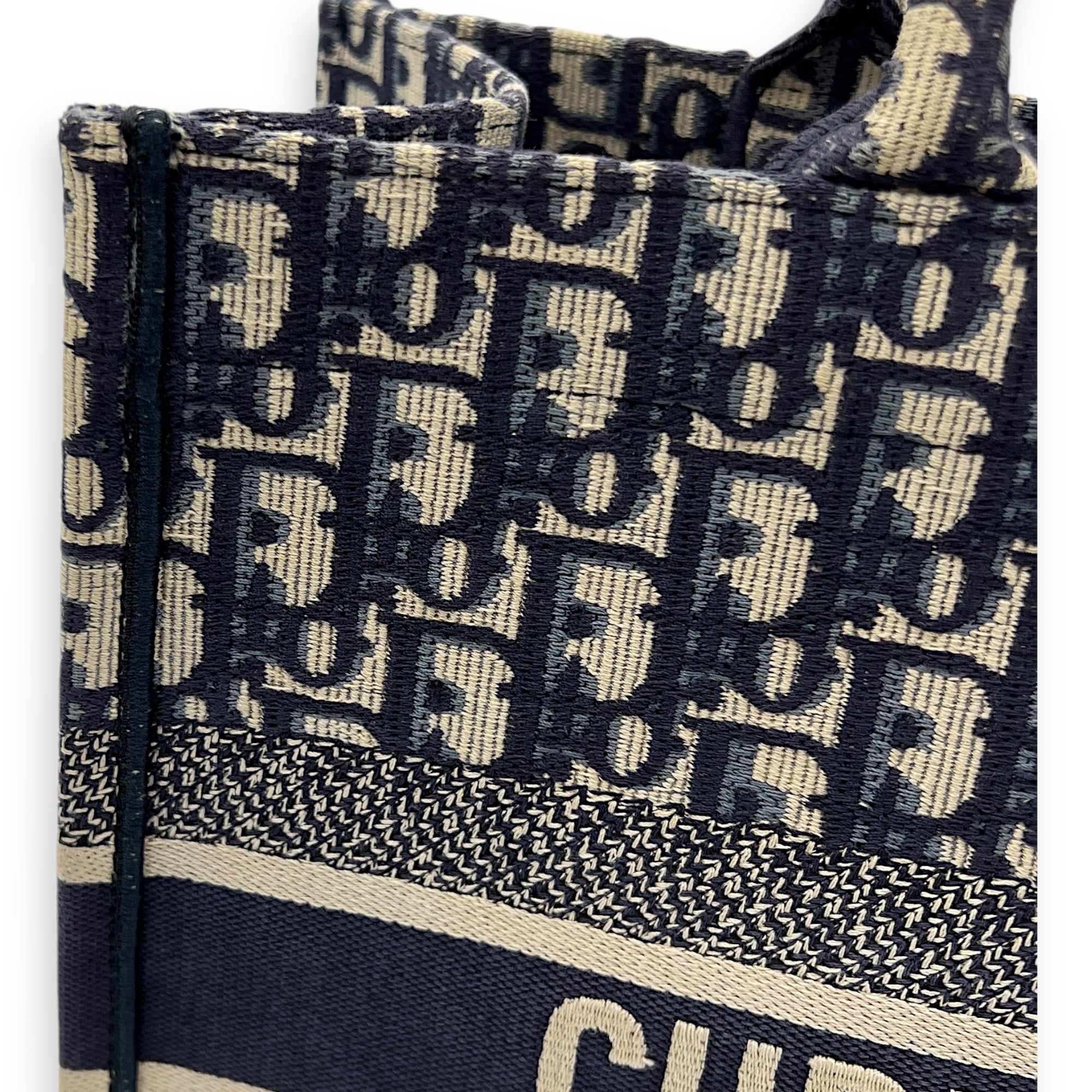 Book Tote Top Handle Bag Medium Blue in Jacquard - Image 8