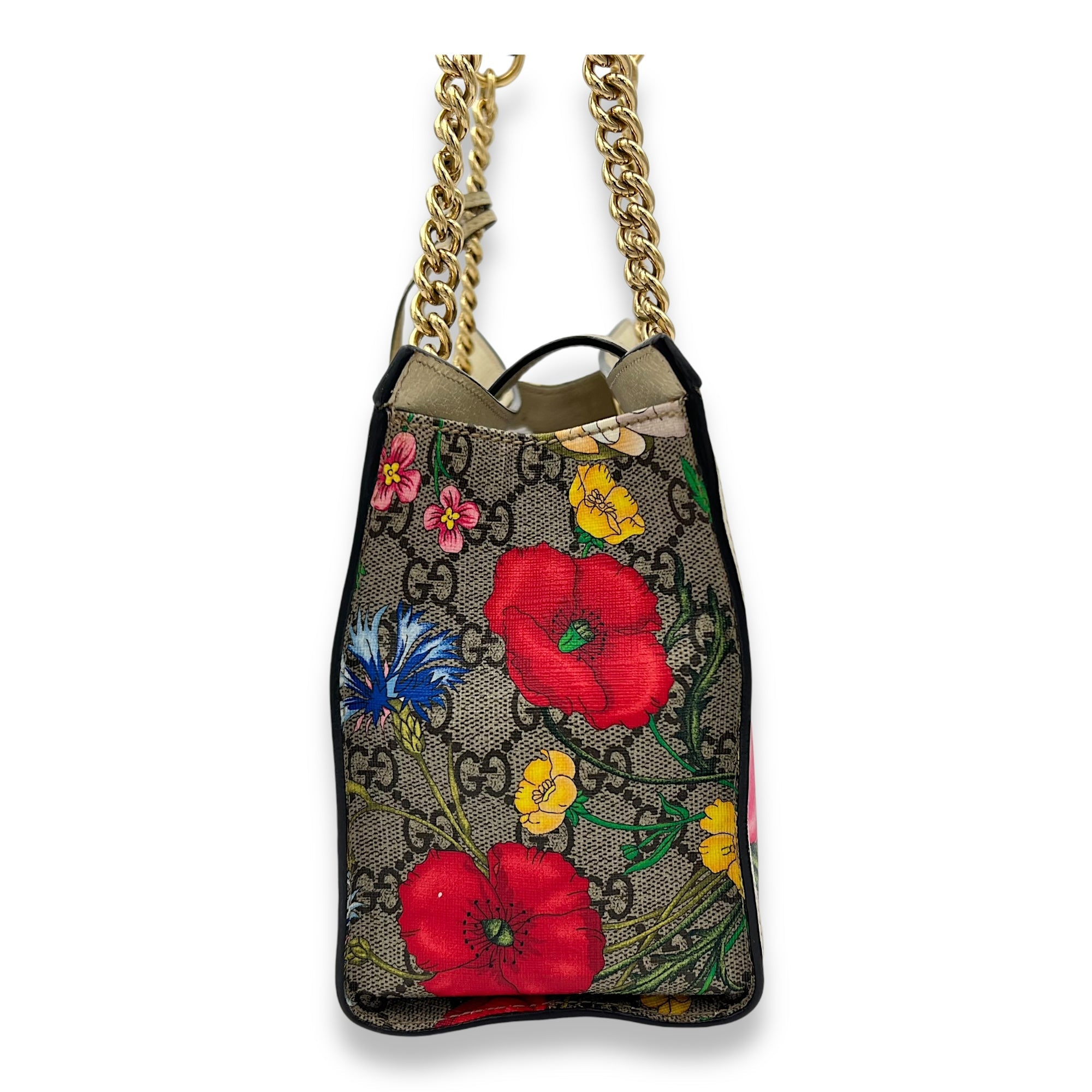 GG Supreme Top Handle Bag Small Beige in Canvas, Gold hardware - Image 5