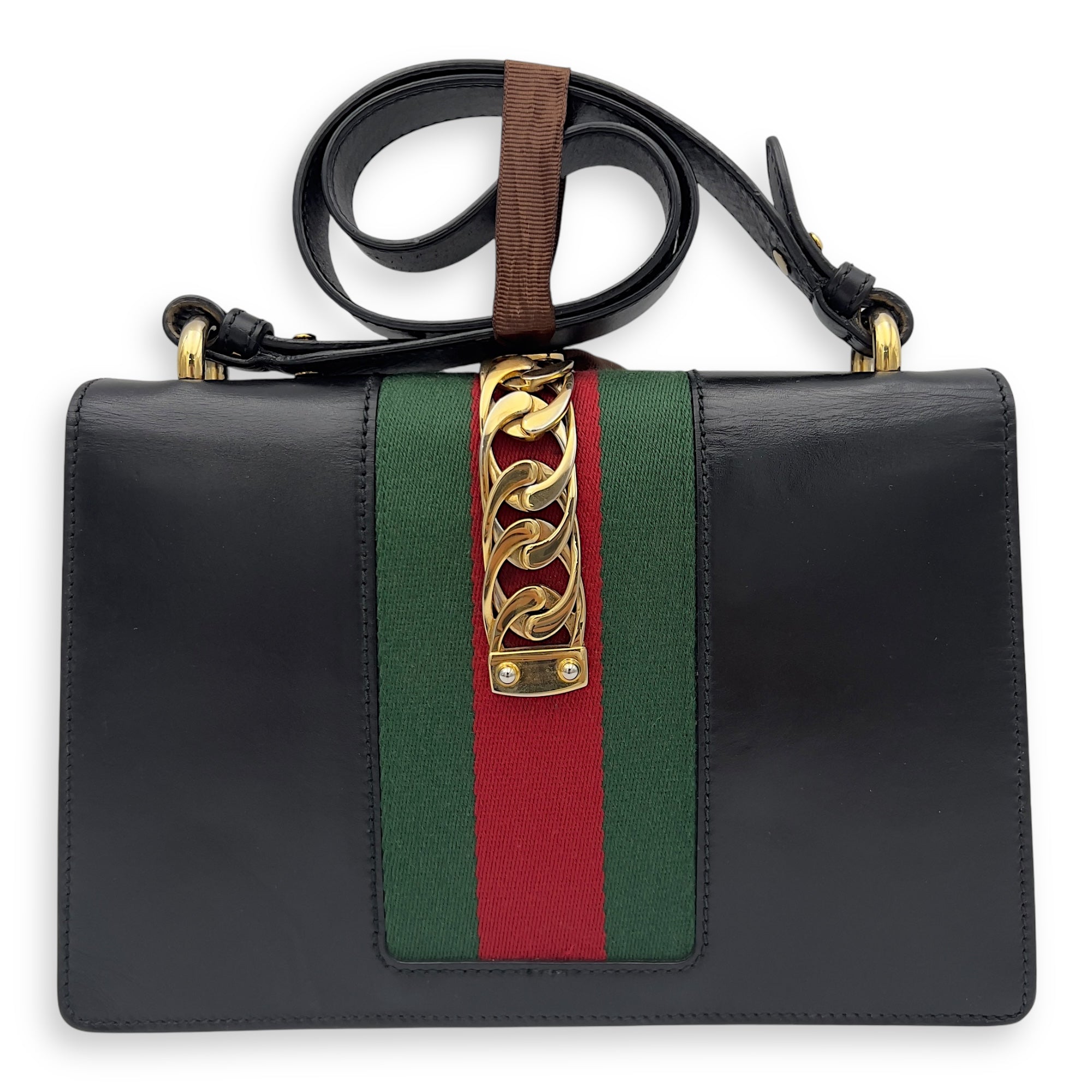 Sylvie Shoulder Bag Black in Calfskin, Gold hardware - Image 3