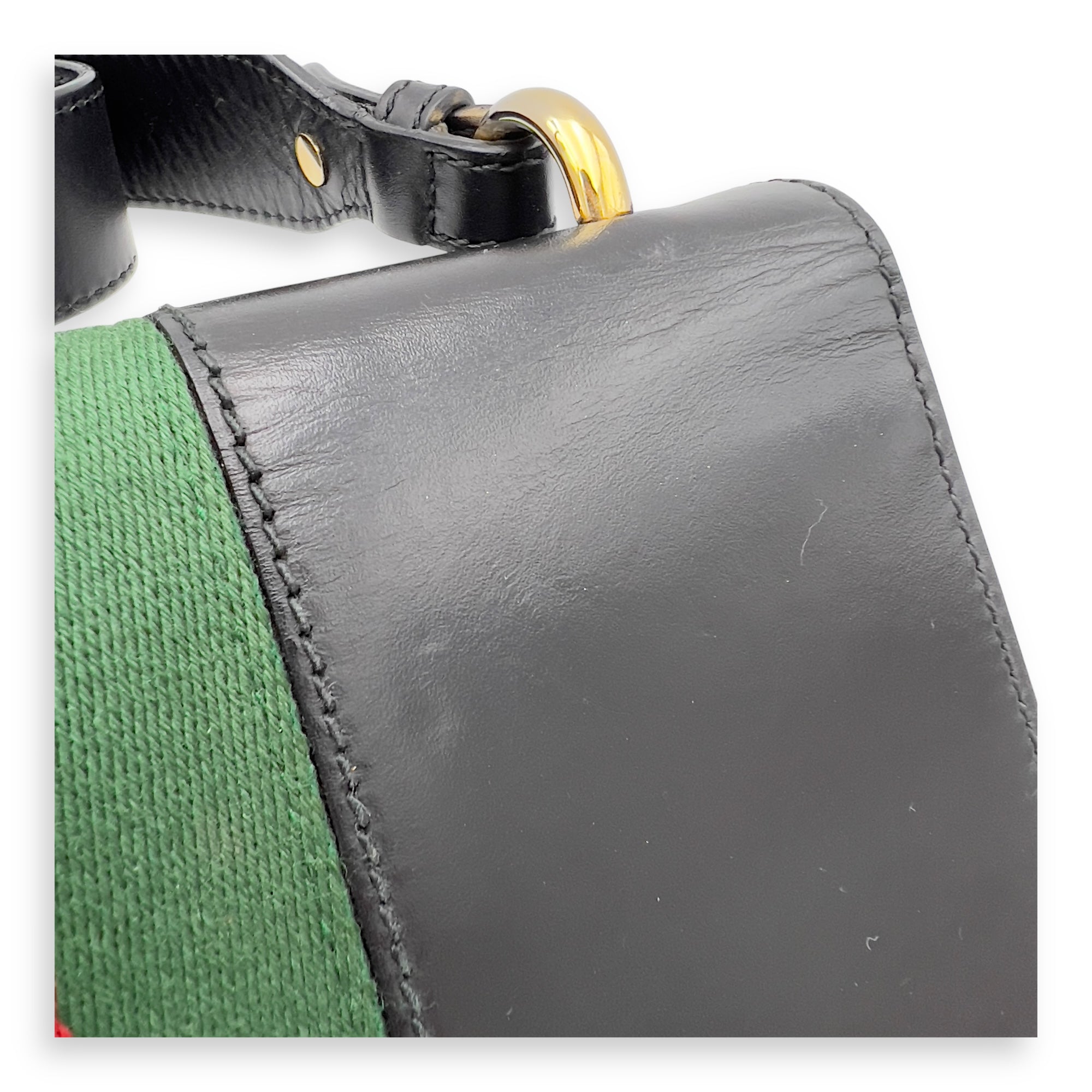 Sylvie Shoulder Bag Black in Calfskin, Gold hardware - Image 22