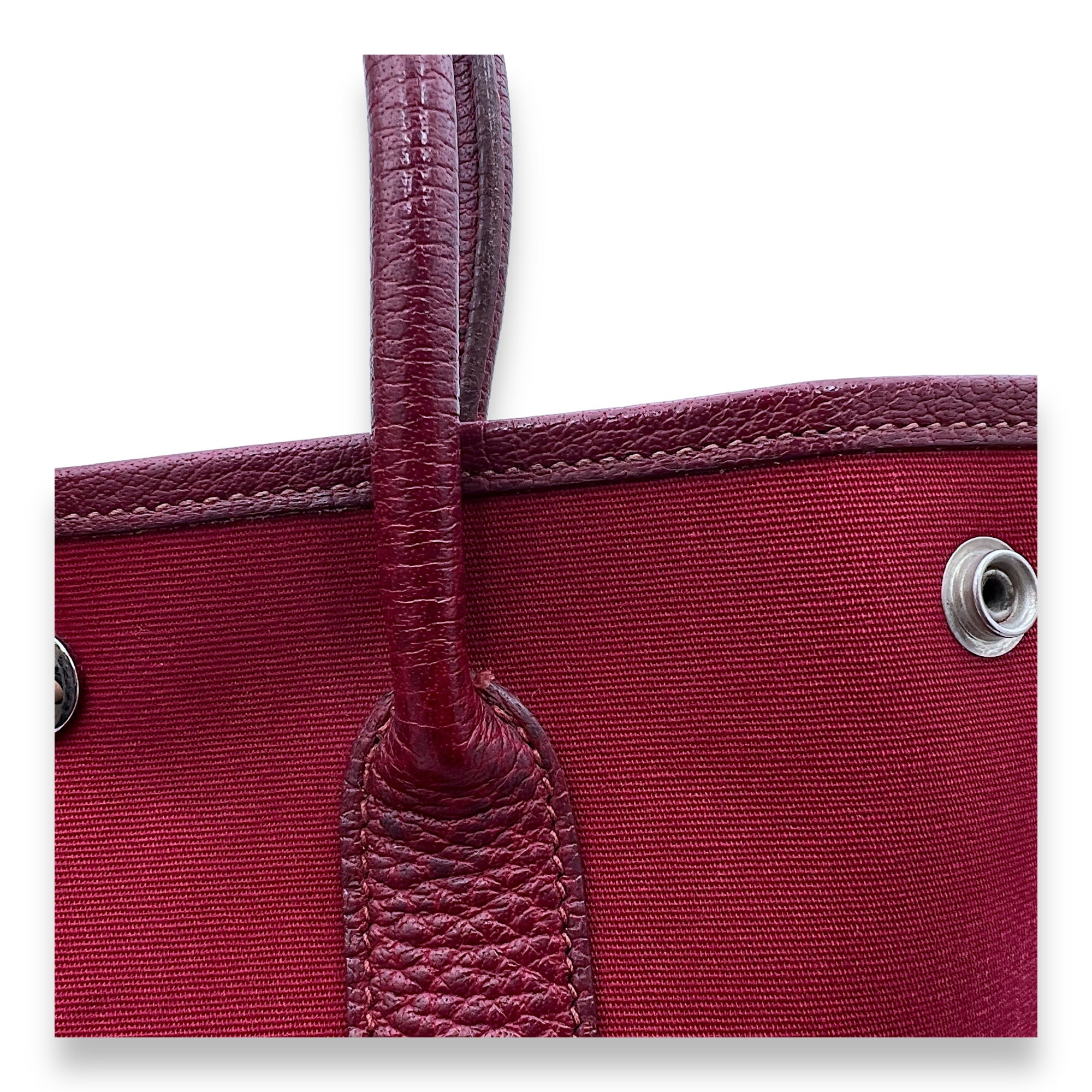 Garden File PM Red in Canvas, Palladium hardware - Image 10