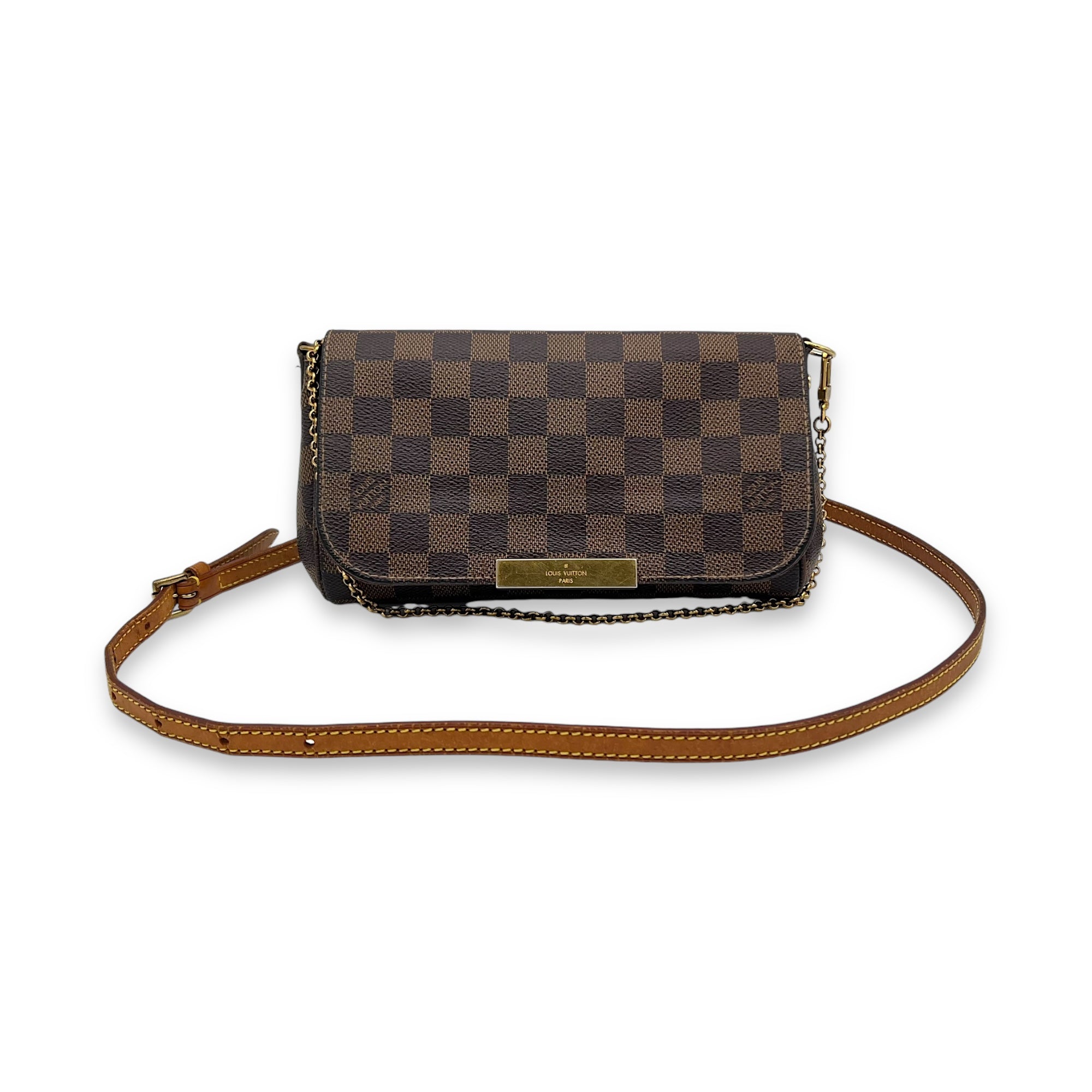 Favourite Damier Ebene Crossbody Bag in Coated Canvas, Gold hardware - Image 10