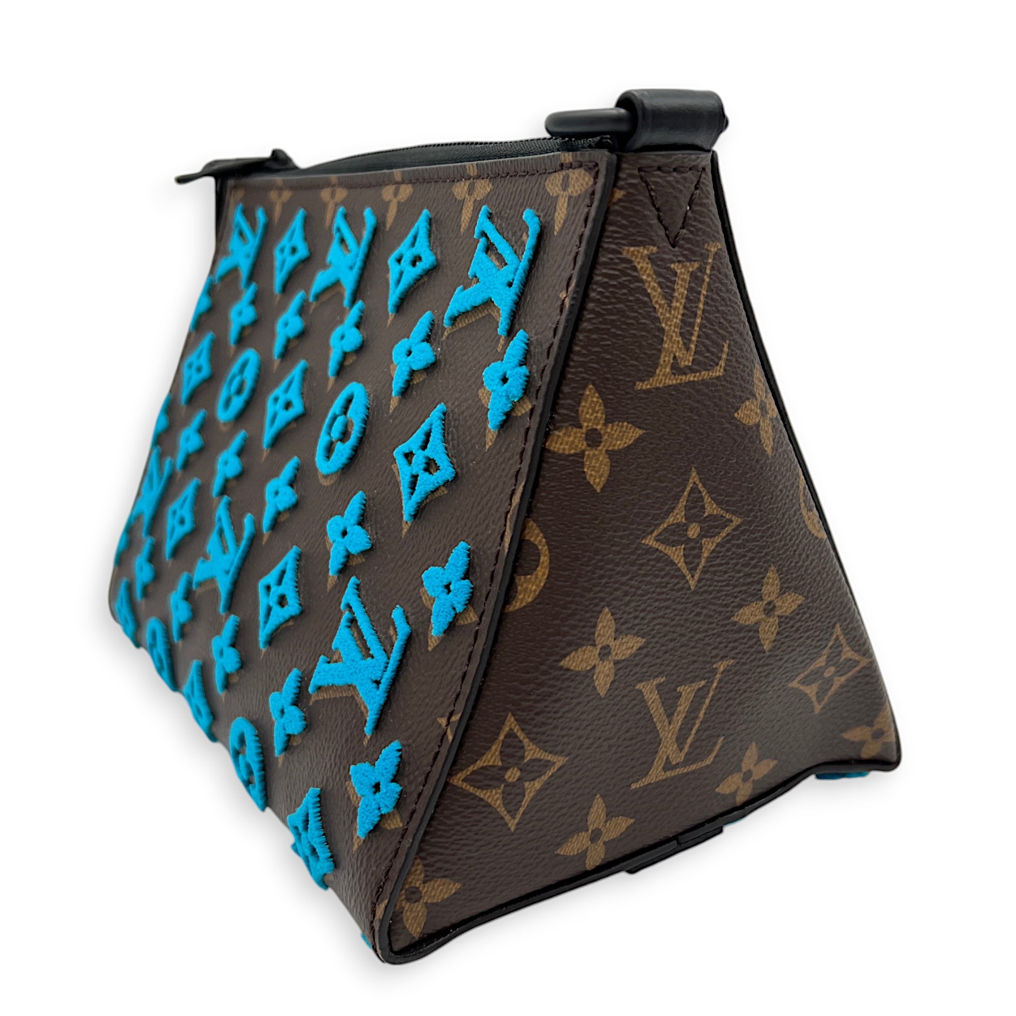 Tuffetage Triangle Messenger bag in Monogram coated canvas, Lacquered Metal Hardware - Image 3
