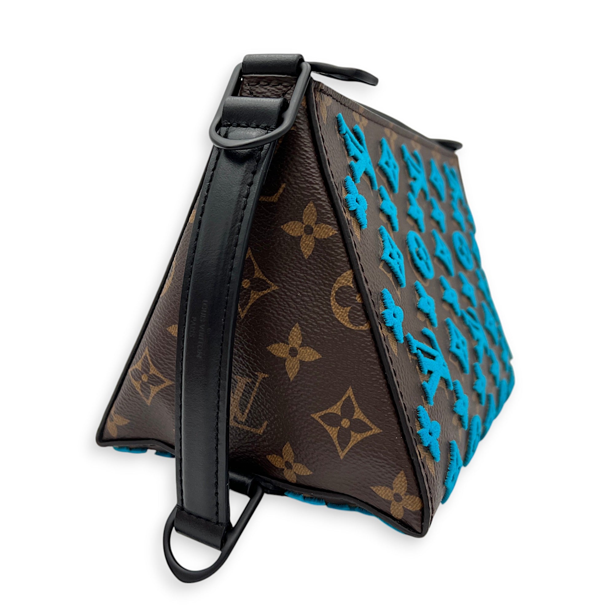 Tuffetage Triangle Messenger bag in Monogram coated canvas, Lacquered Metal Hardware - Image 4