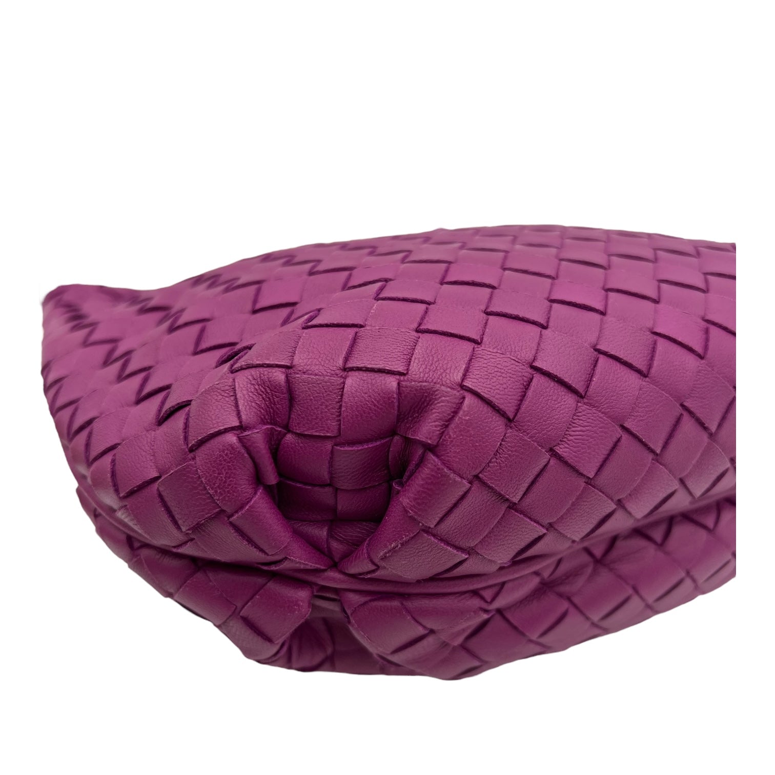 Intrecciato Purple Shoulder Bag in Lambskin, Gold hardware - Image 11
