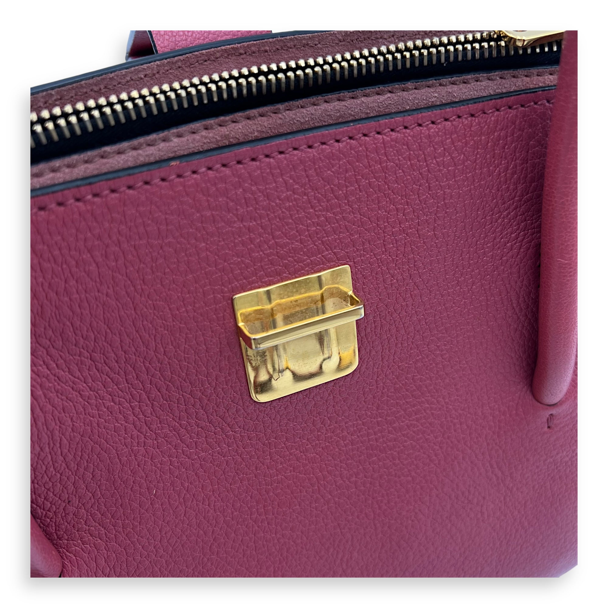 Madras Pink Top Handle Bag in Calfskin, Gold hardware - Image 14