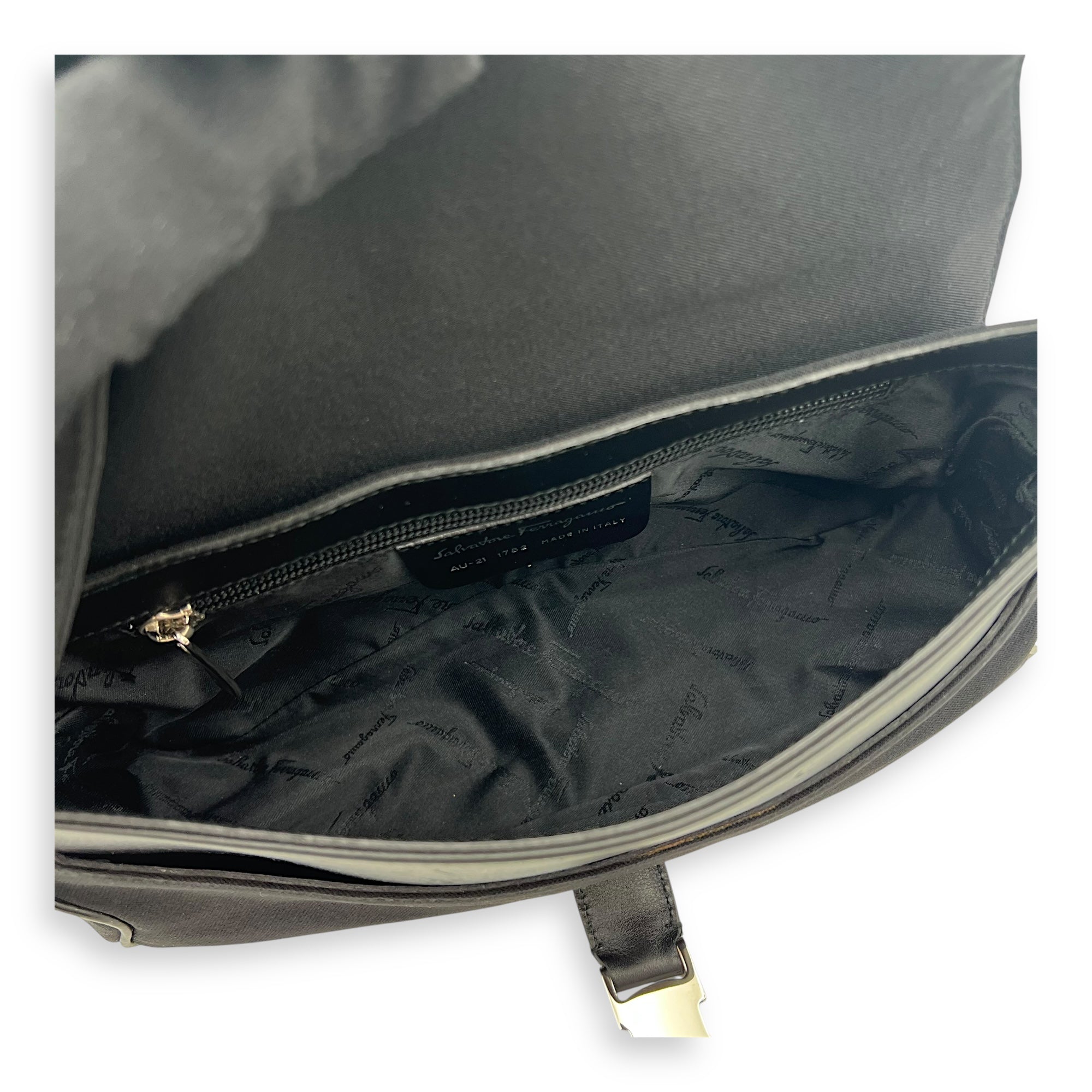 Logo Black Shoulder Bag in Canvas, Silver hardware - Image 6