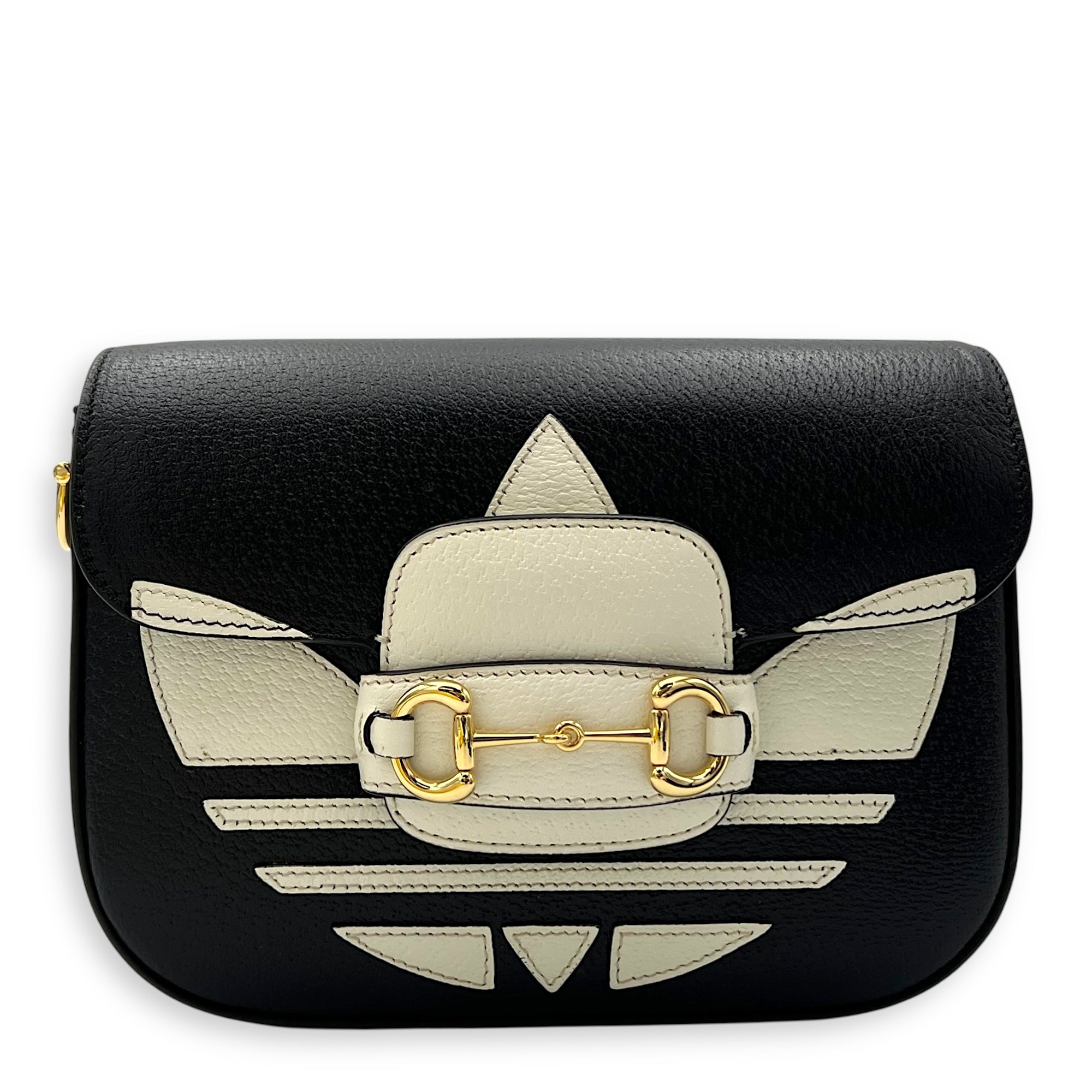 x Adidas Horsebit 1955 Black Shoulder Bag in Pigskin, Gold hardware