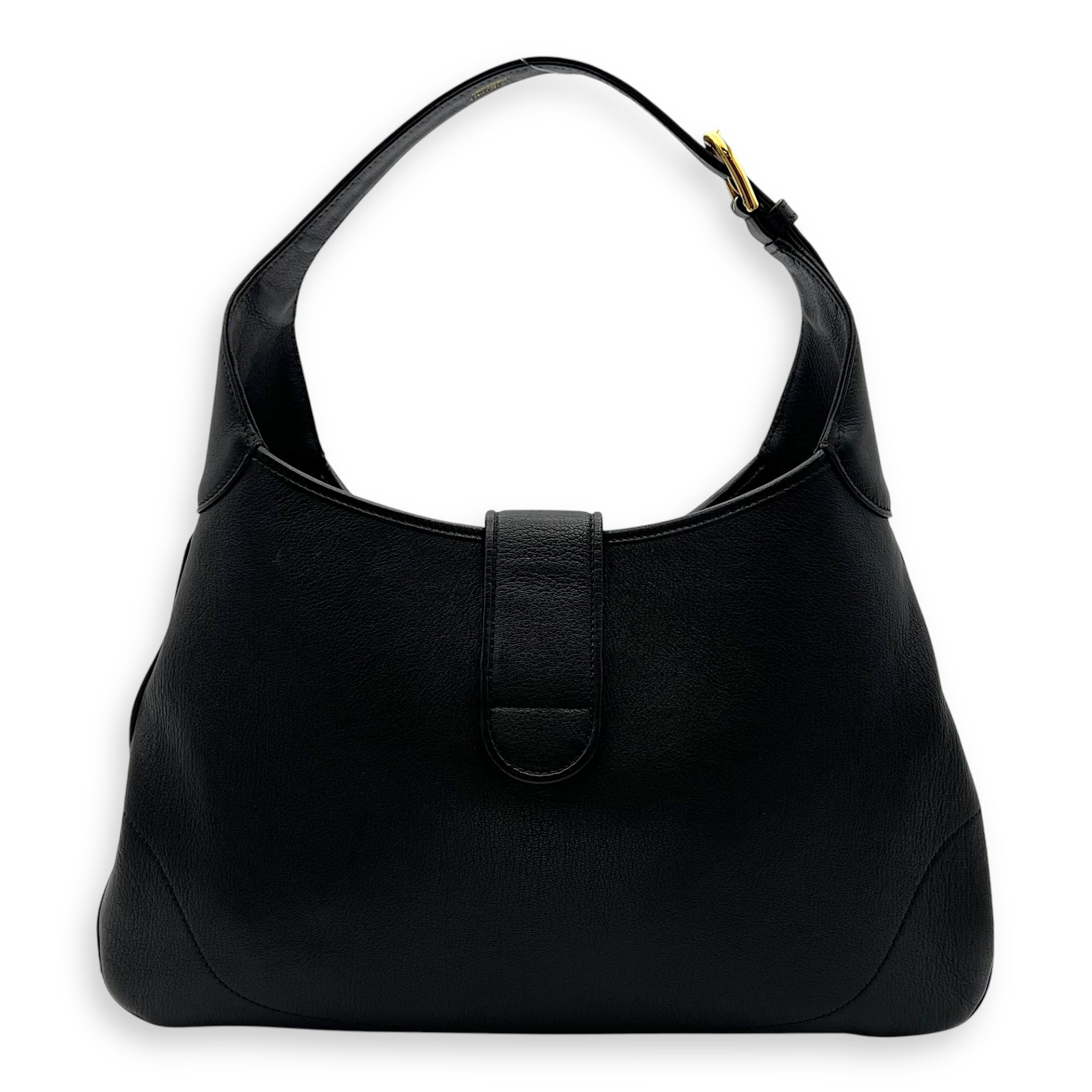 Aphrodite Shoulder Bag Medium Black in Calfskin, Gold hardware - Image 3