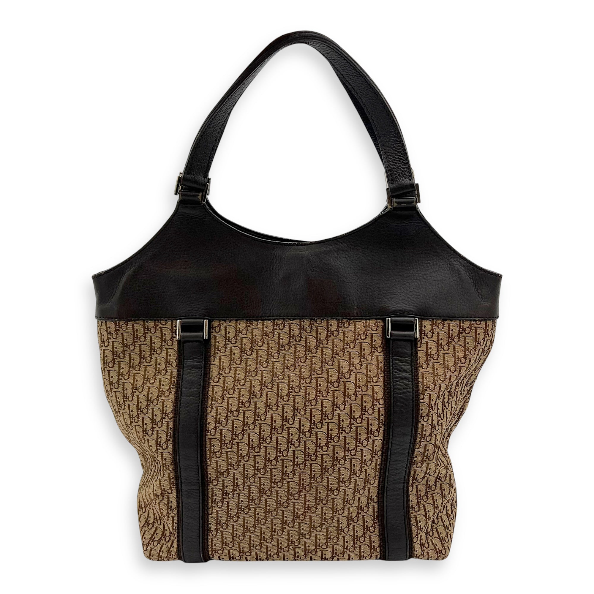 Street Chic Hobo Brown Shoulder Bag in Jacquard, Silver hardware - Image 3