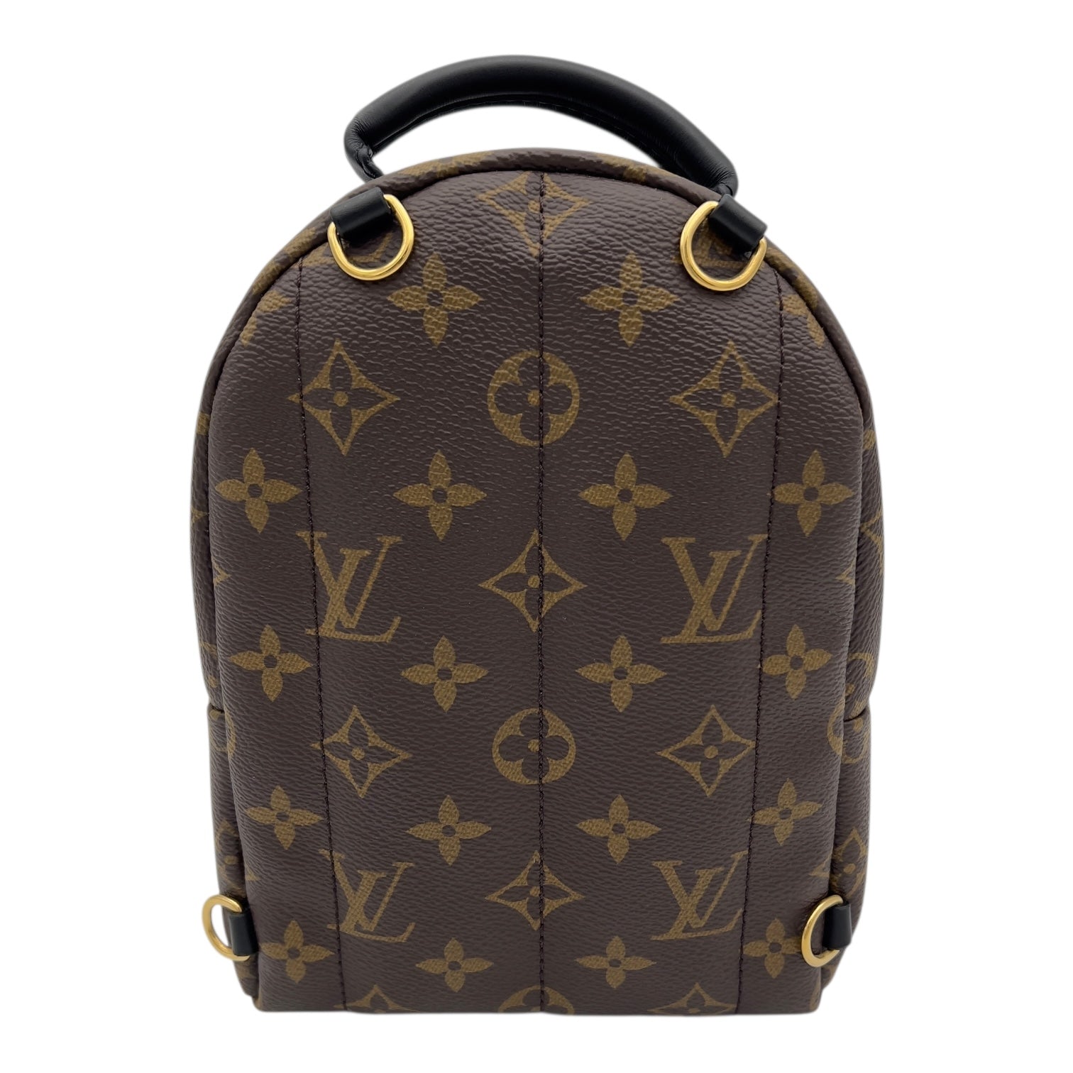 Palm Springs Mini Brown Backpack in Monogram Coated Canvas, Gold hardware - Image 3