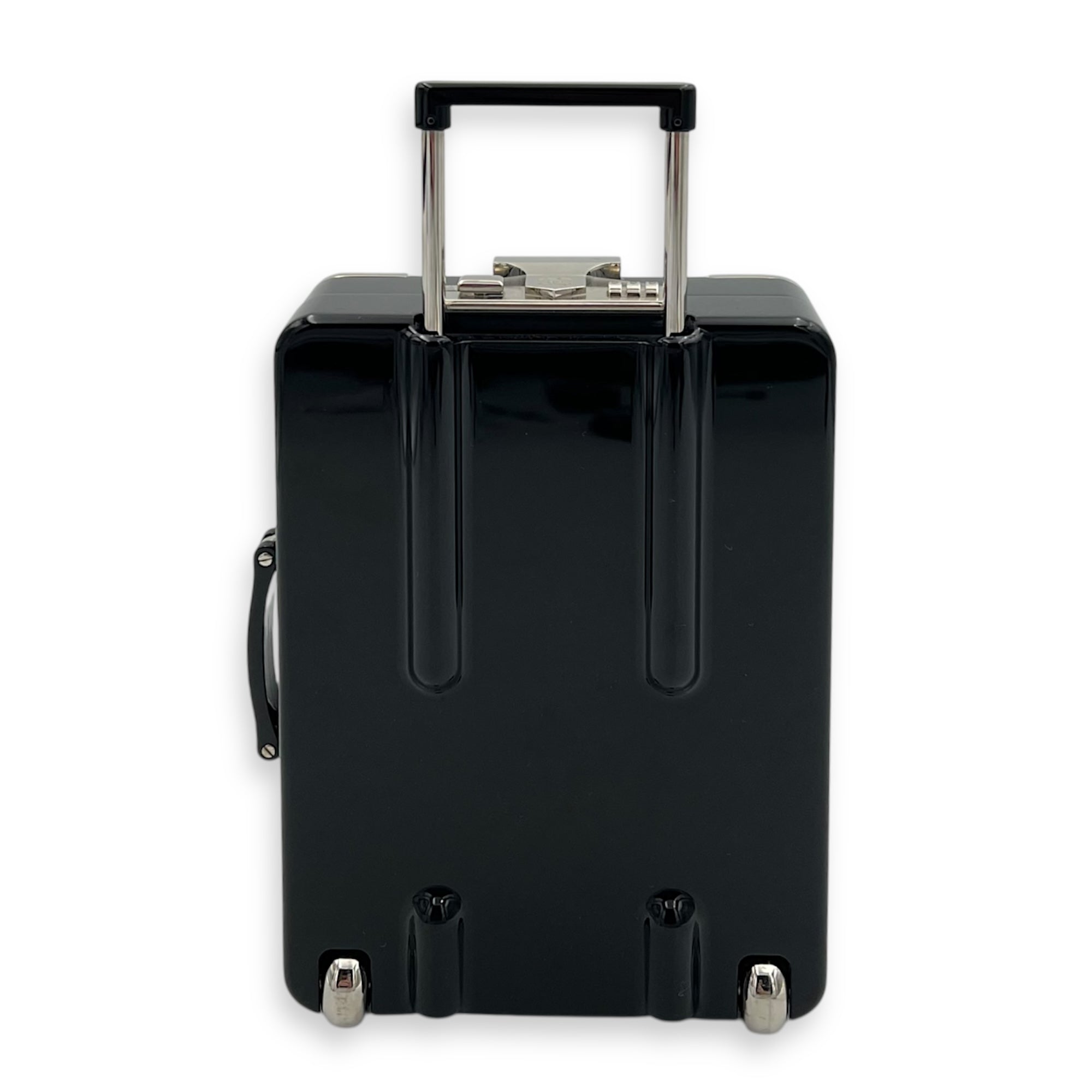 Minaudiere Trolley Black Clutch in, Silver hardware - Image 3