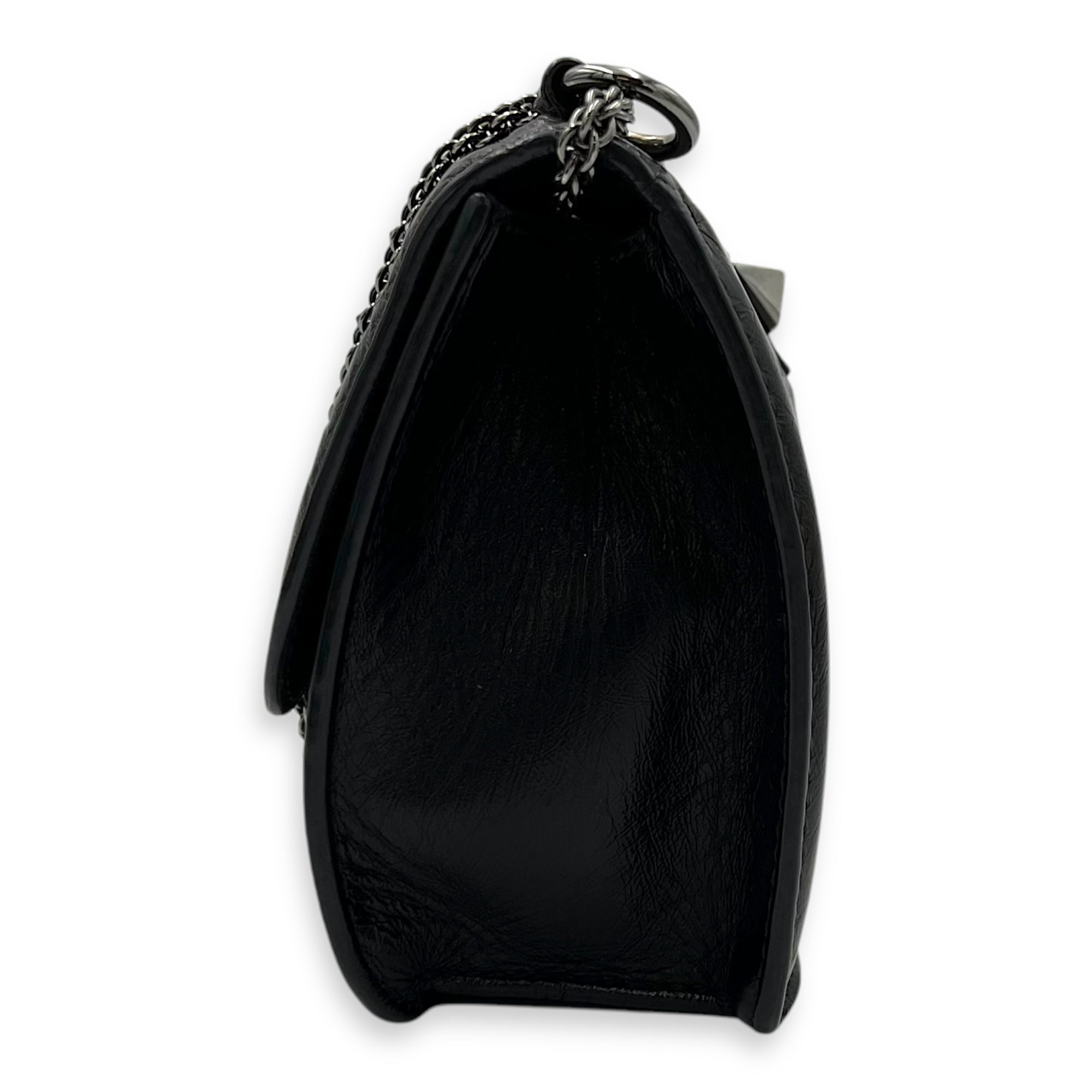 Glamlock Black Shoulder Bag in Calfskin, So Black hardware - Image 4