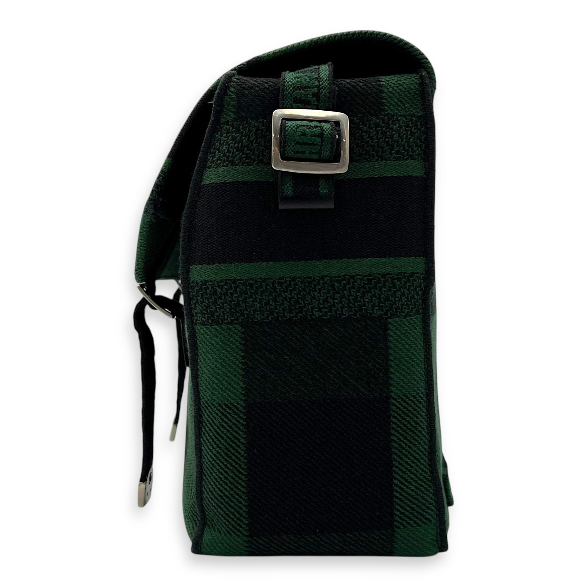 Camp Crossbody Bag Green in Canvas, Silver hardware - Image 4