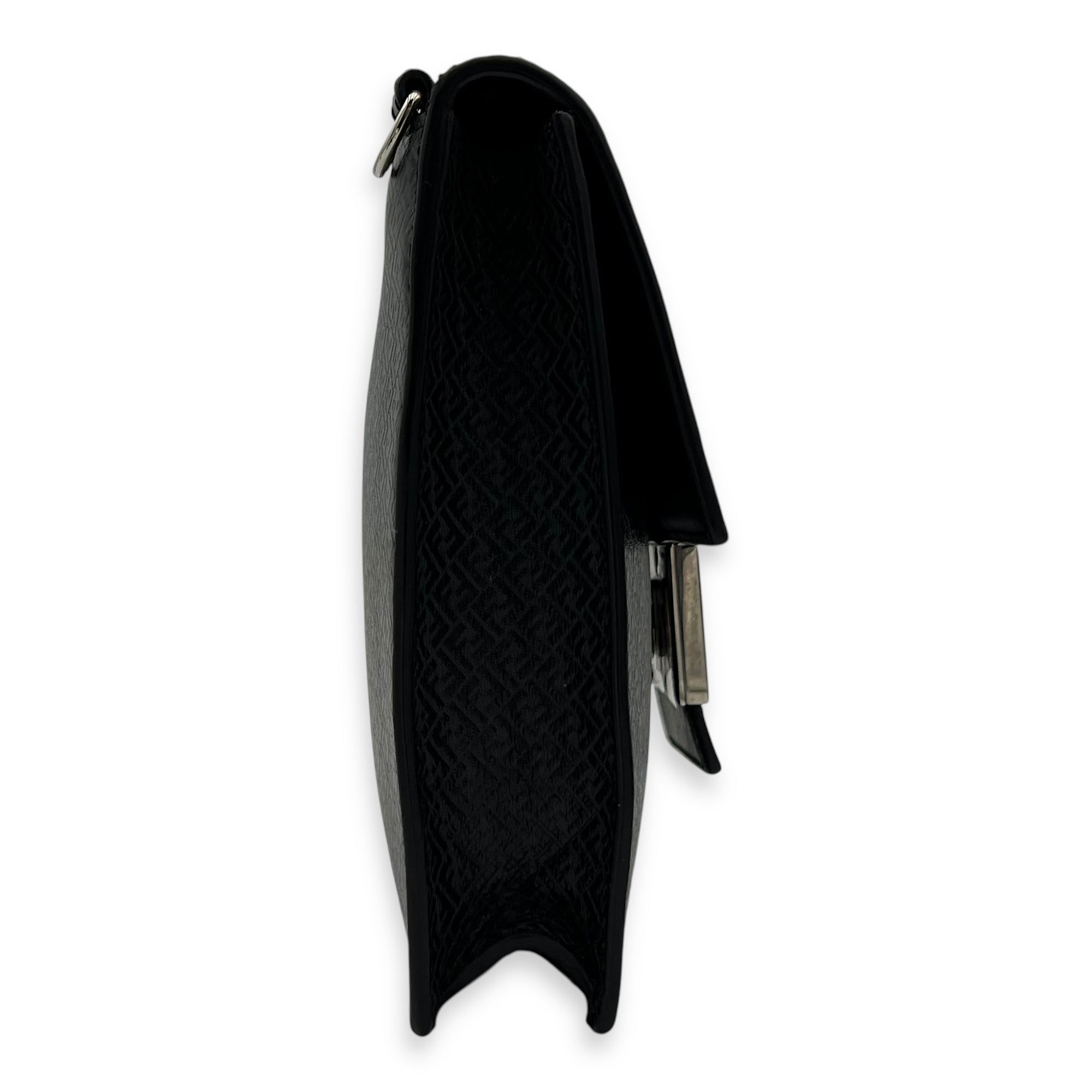 Baguette Crossbody Bag Grey in Calfskin, Silver hardware - Image 4