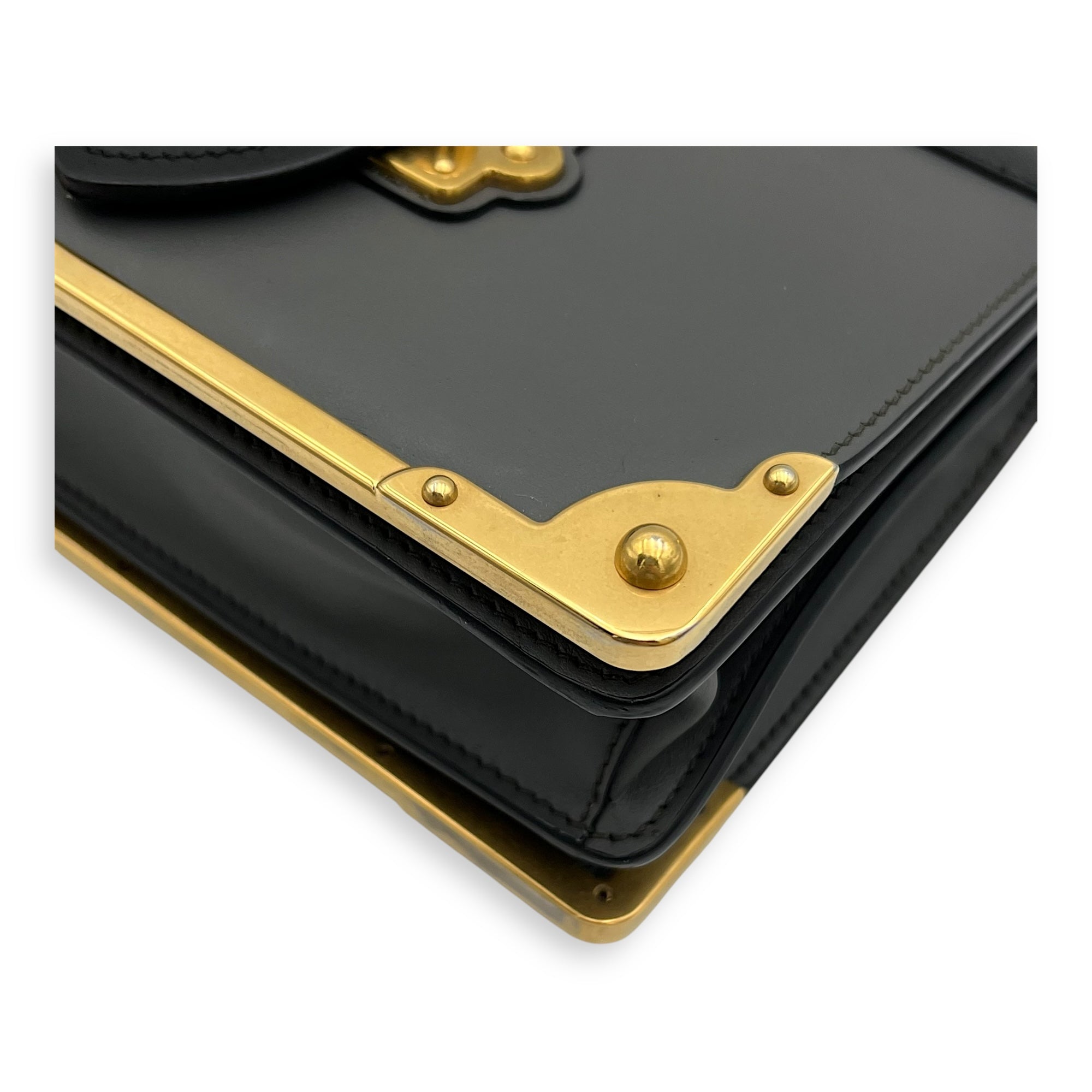 Cahier Crossbody Bag Grey in Calfskin, Gold hardware - Image 11