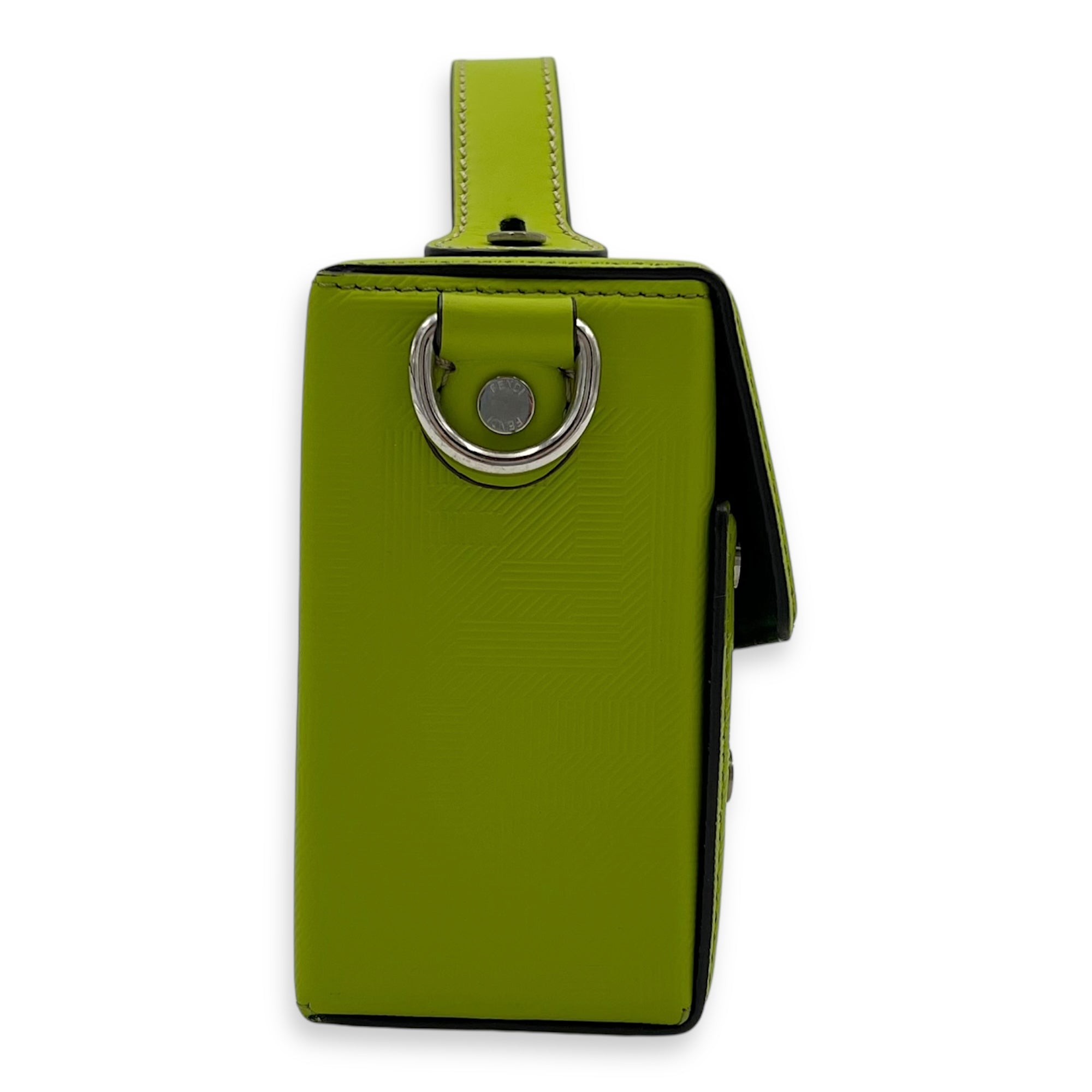 Baguette Green Crossbody Bag in Calfskin, Silver hardware - Image 4
