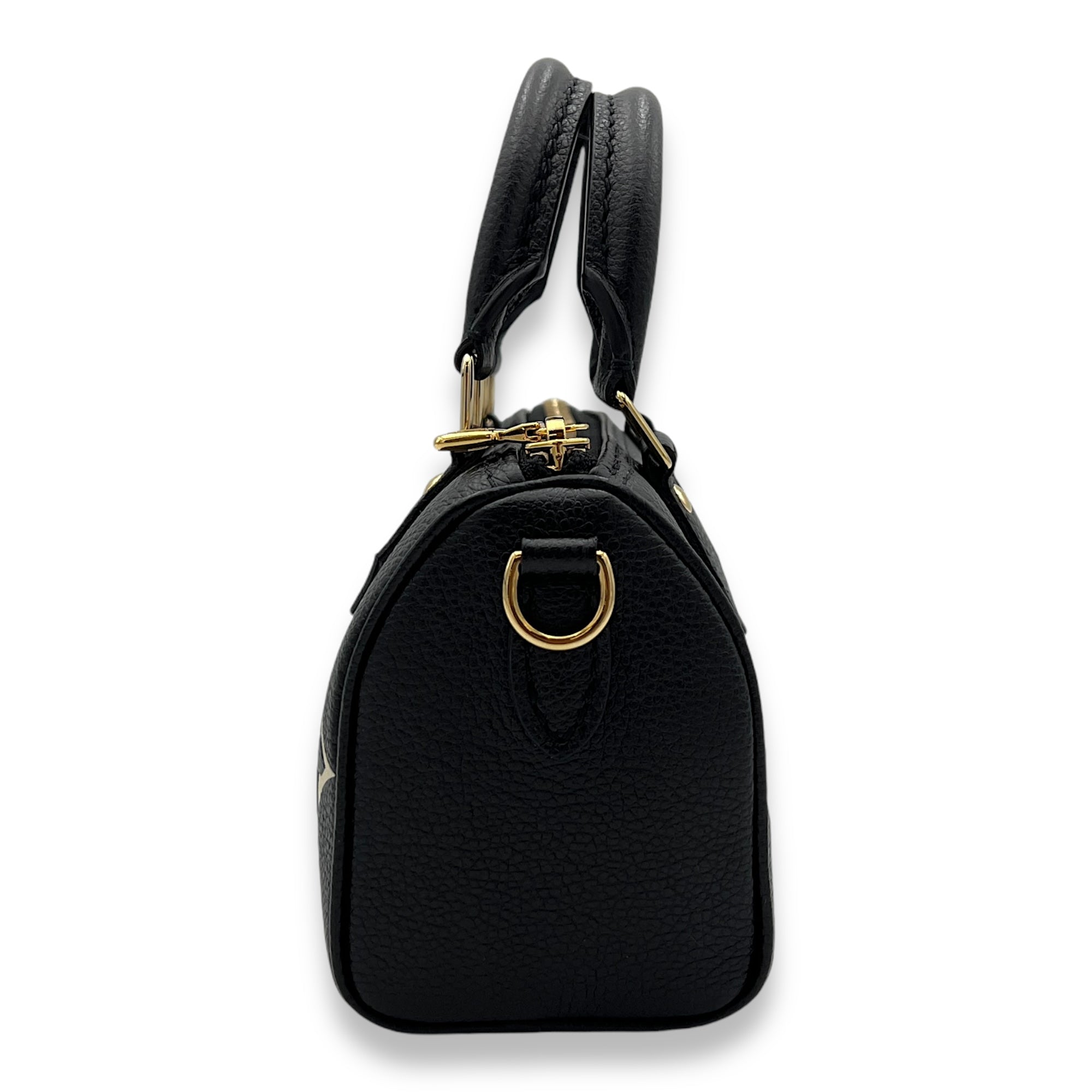 Speedy Bandouliere Nano Black Top Handle Bag in Monogram Empreinte Leather, Gold hardware - Image 5