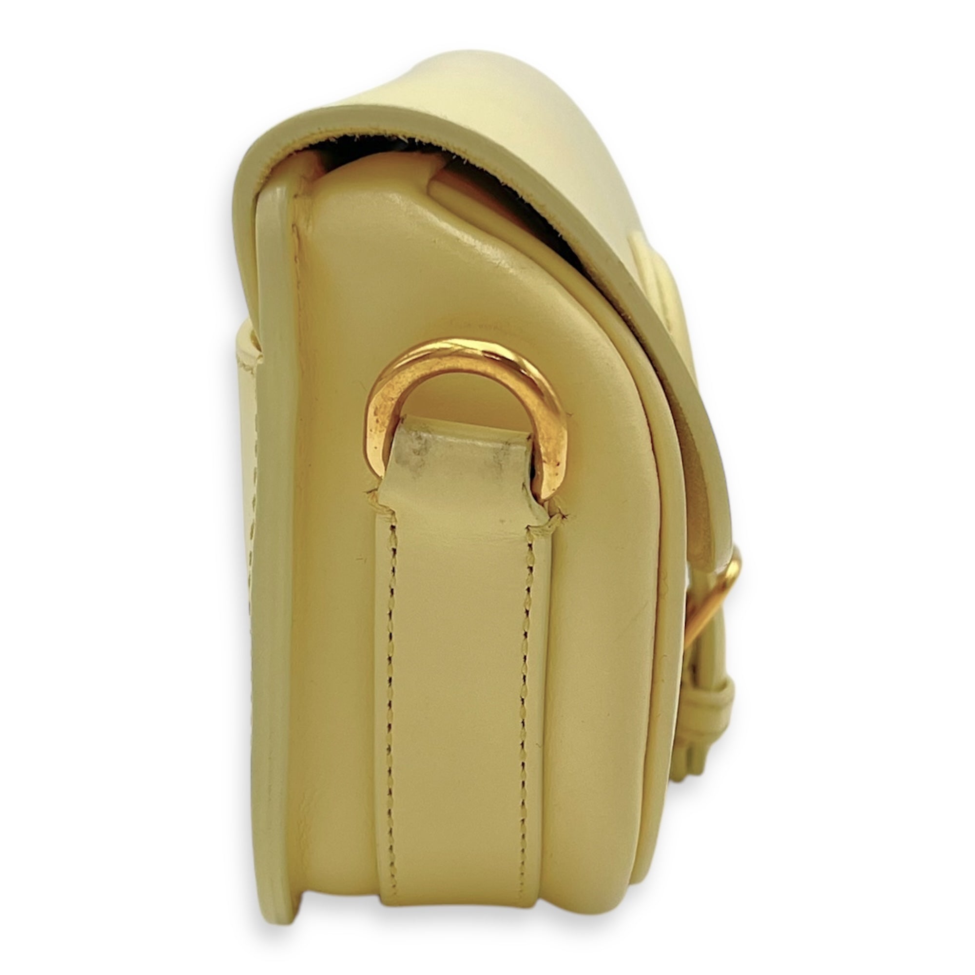 Bobby East West Yellow Crossbody Bag in Calfskin, Gold hardware - Image 5