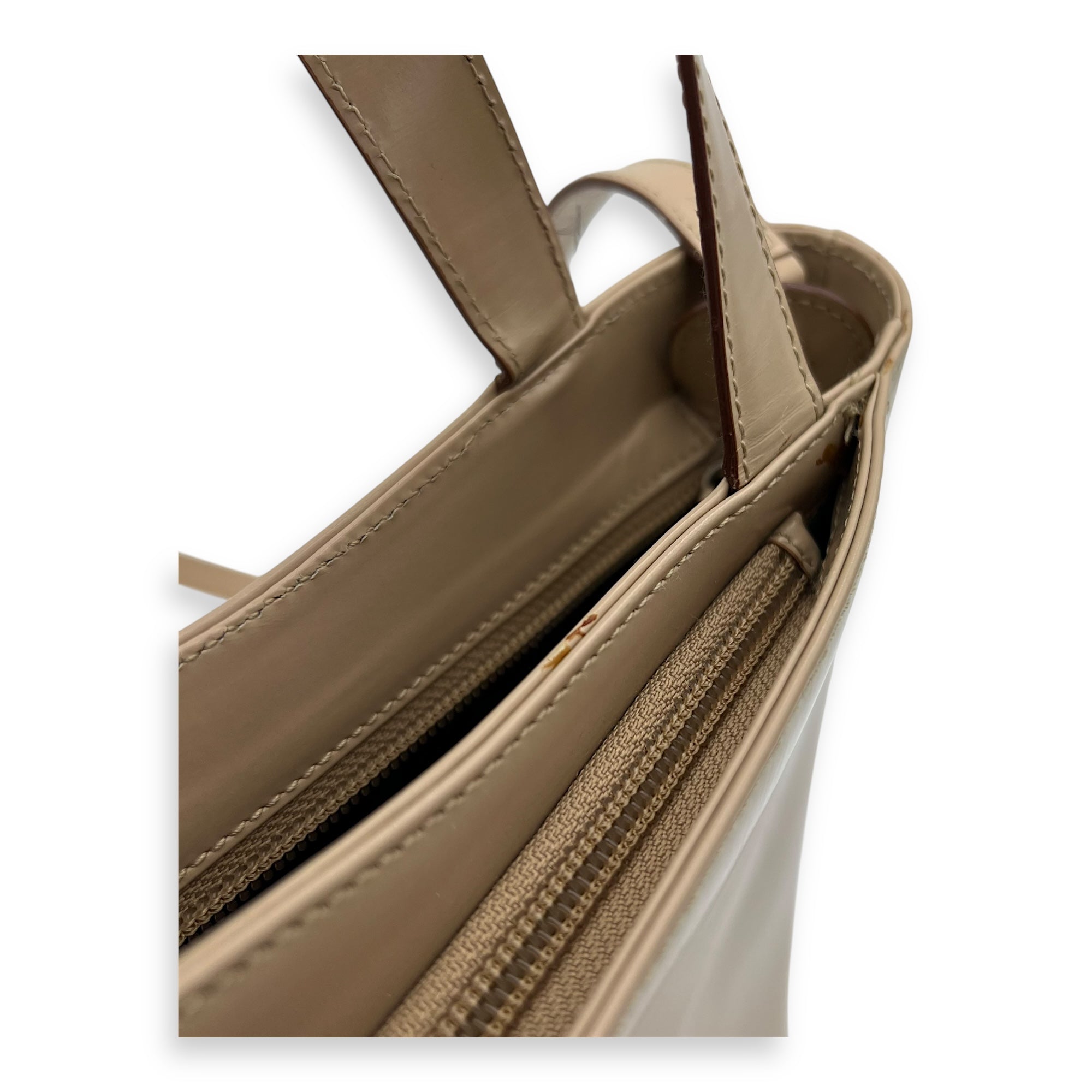 Gancini Silver Top Handle Bag in Calfskin, Silver hardware - Image 13