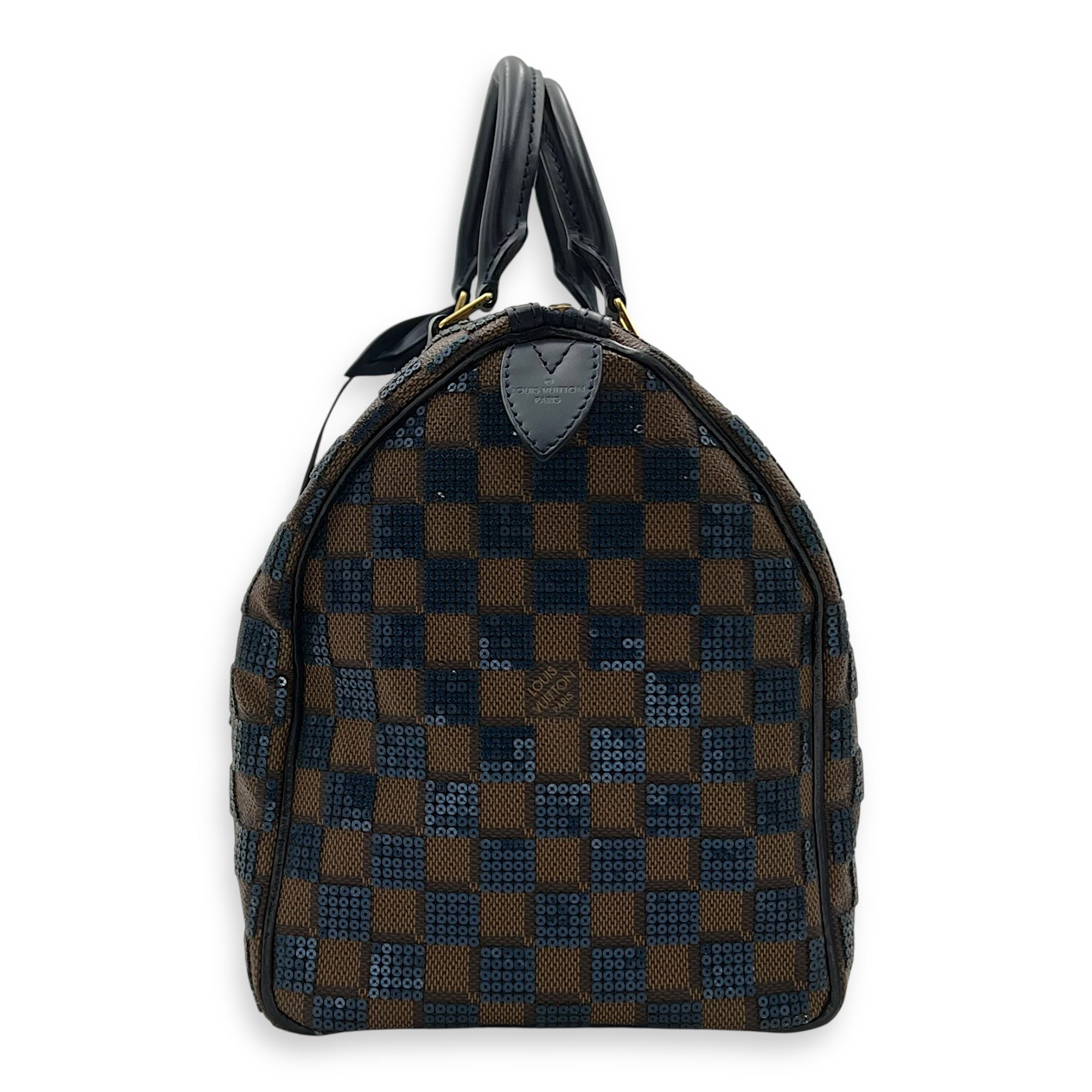 Limited Edition Speedy 30 Brown Top Handle Bag in Damier Paillettes, Gold hardware - Image 5