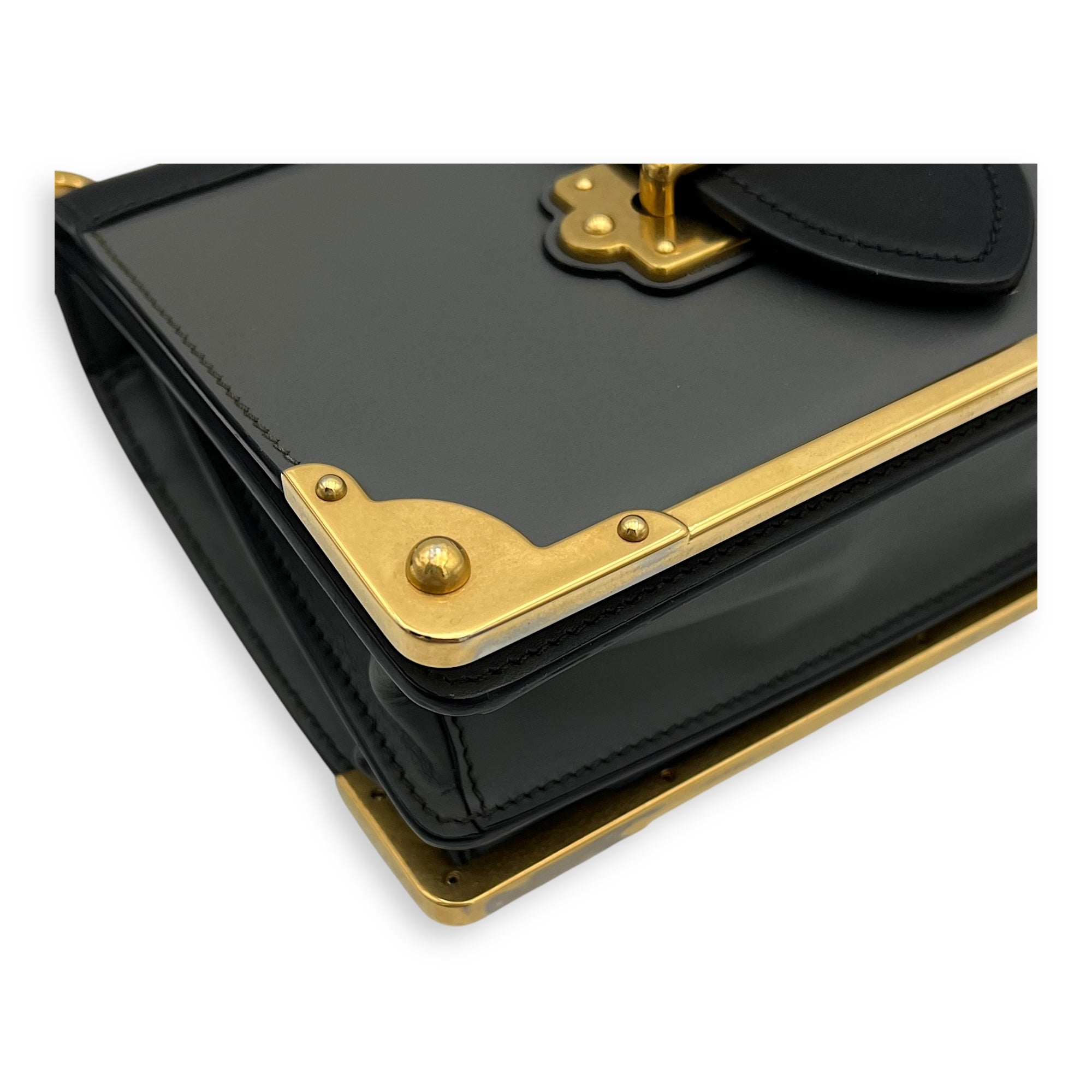 Cahier Crossbody Bag Grey in Calfskin, Gold hardware - Image 10