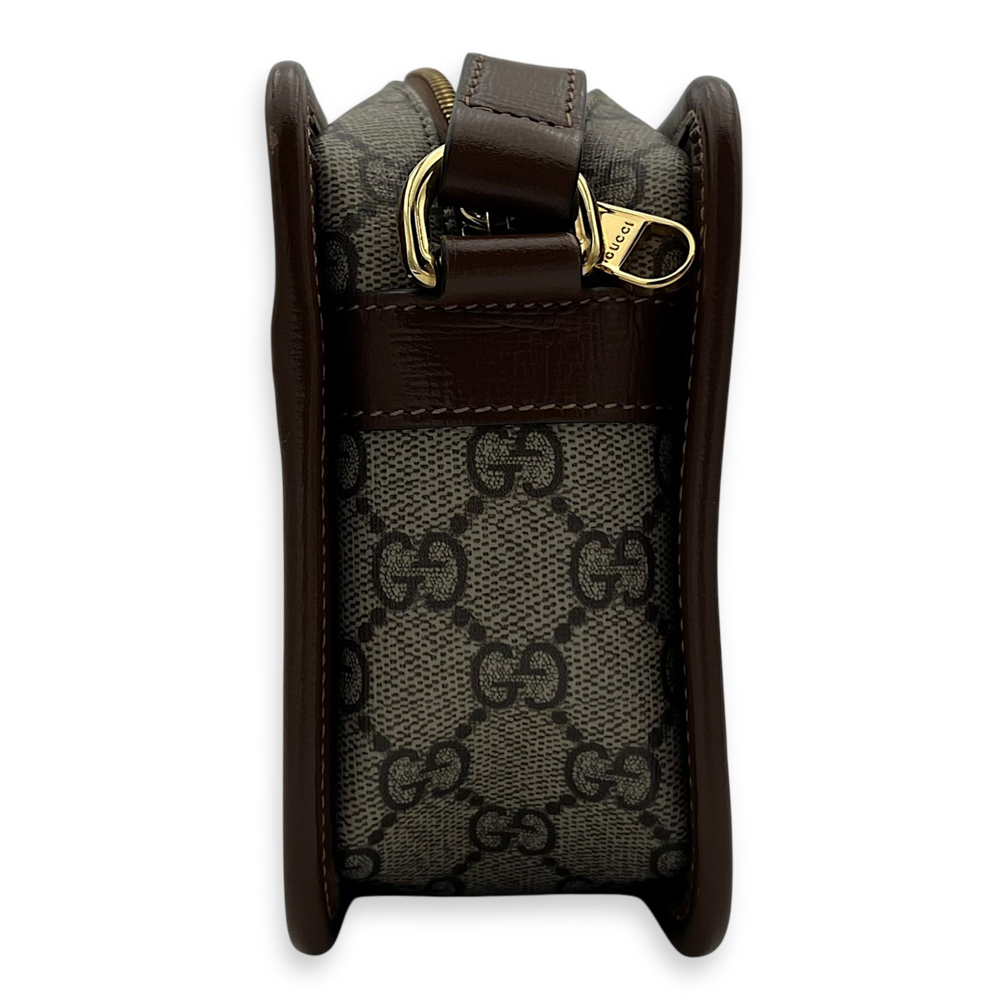 GG Supreme Crossbody Bag Brown in Coated Canvas, Gold hardware - Image 5