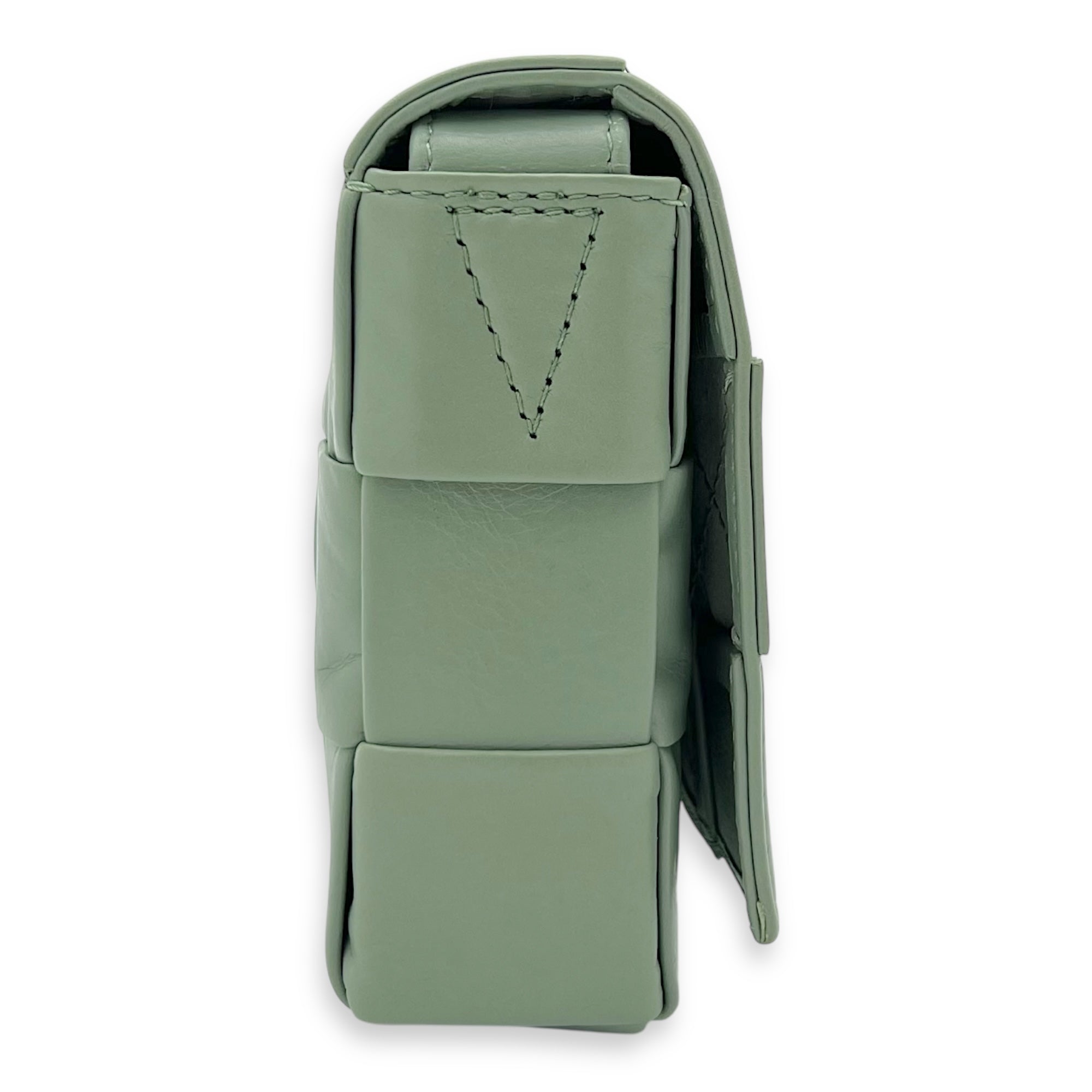 Cassette Crossbody Bag Green in Calfskin - Image 5