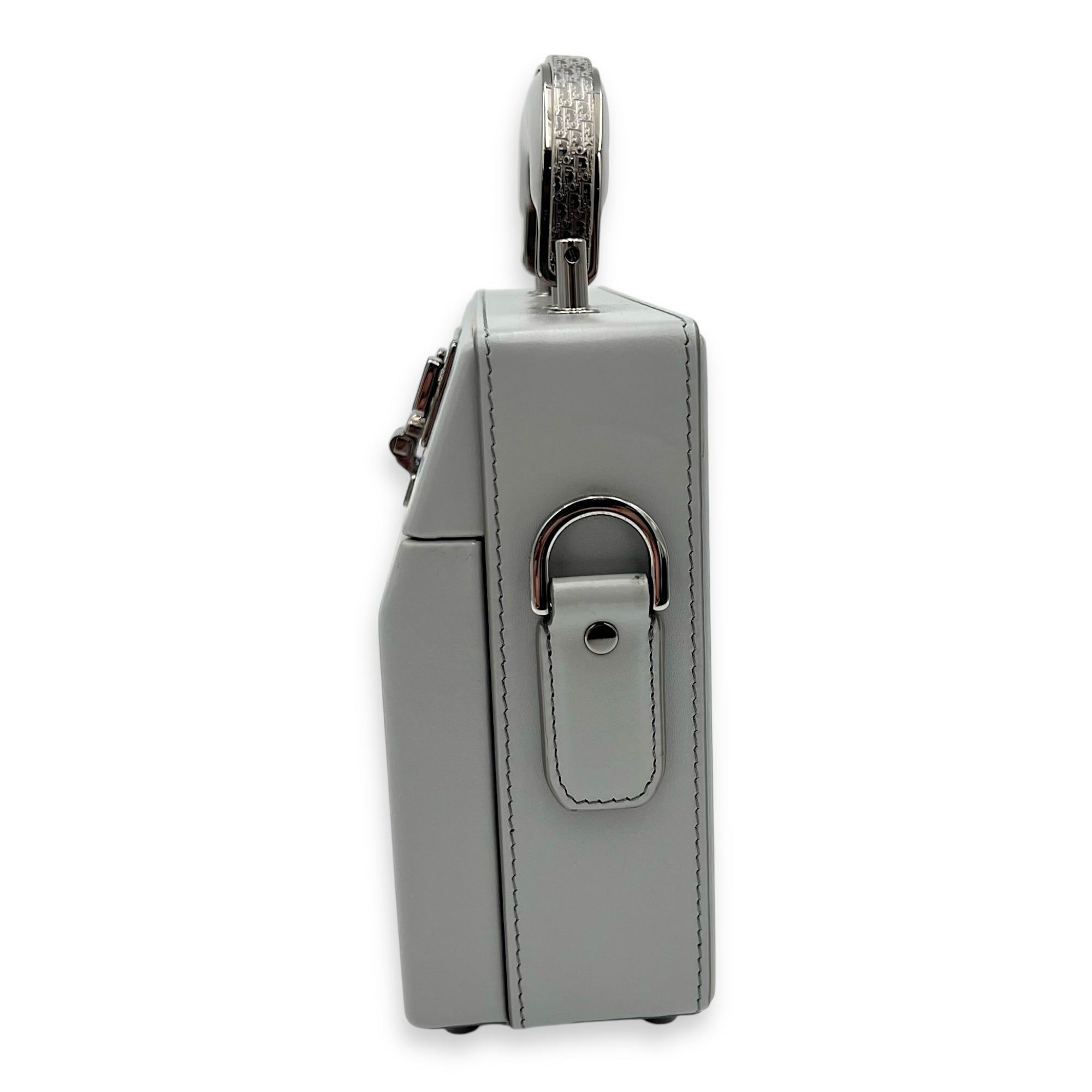 Kenny Scharf Vanity Top Handle Bag Grey in Calfskin, Silver hardware - Image 5