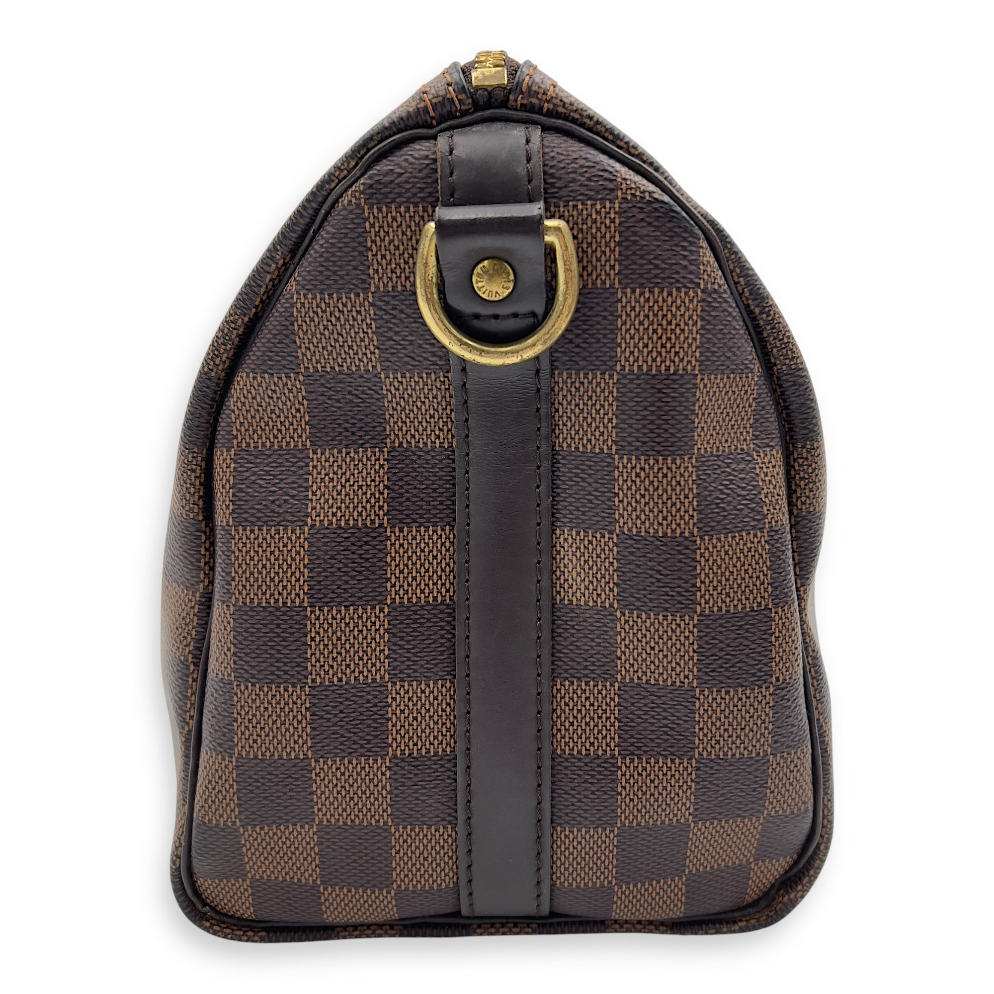 Speedy Bandouliere Top Handle Bag 25 Brown in Coated Canvas, Gold hardware - Image 5