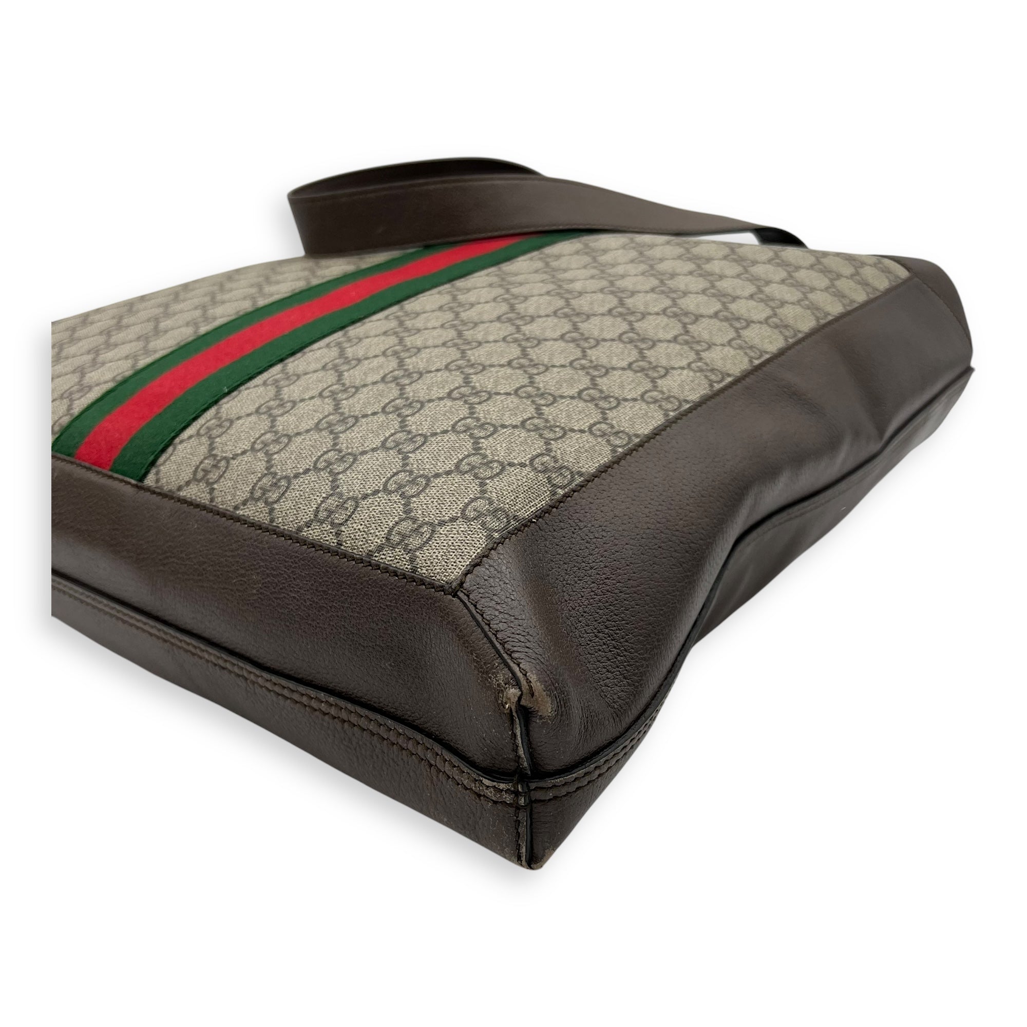 Ophidia Tote Bag Brown in Coated Canvas, Gold hardware - Image 11