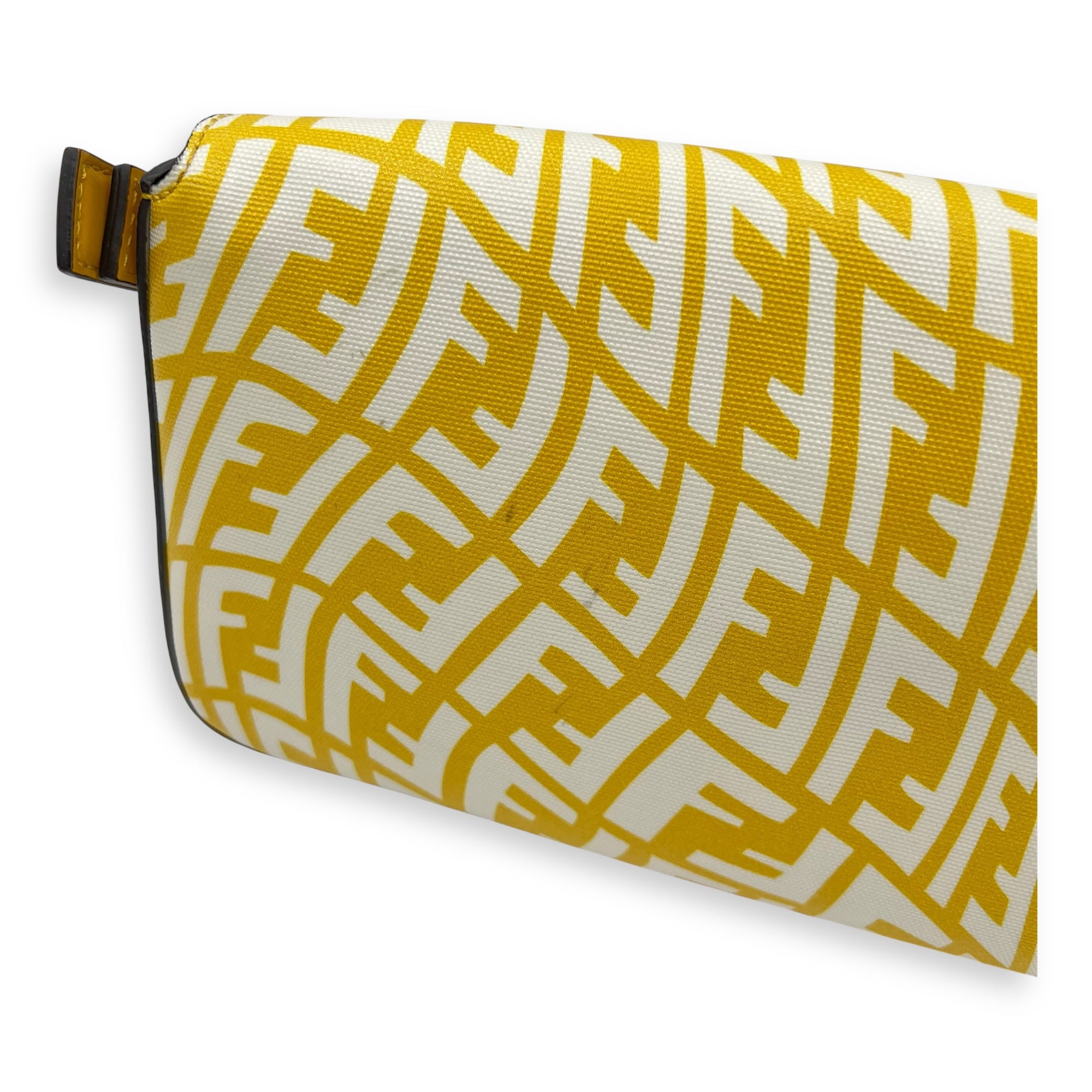 Baguette Shoulder Bag Yellow in Coated Canvas, Gold hardware - Image 7