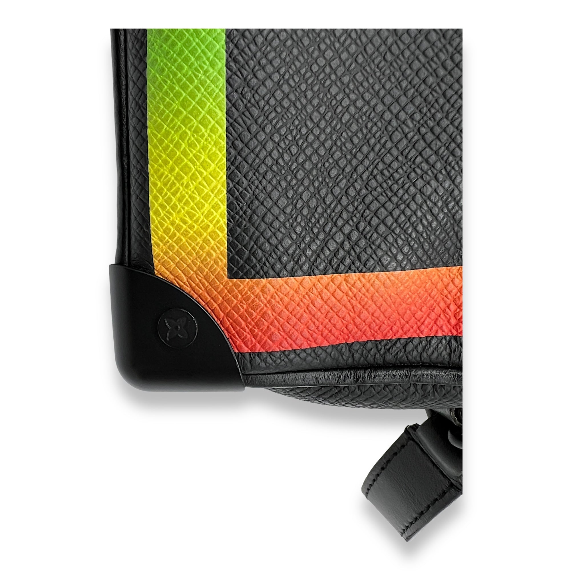 Soft Trunk Mini Black Crossbody Bag in Taiga Leather, Lacquered Metal hardware - Image 7