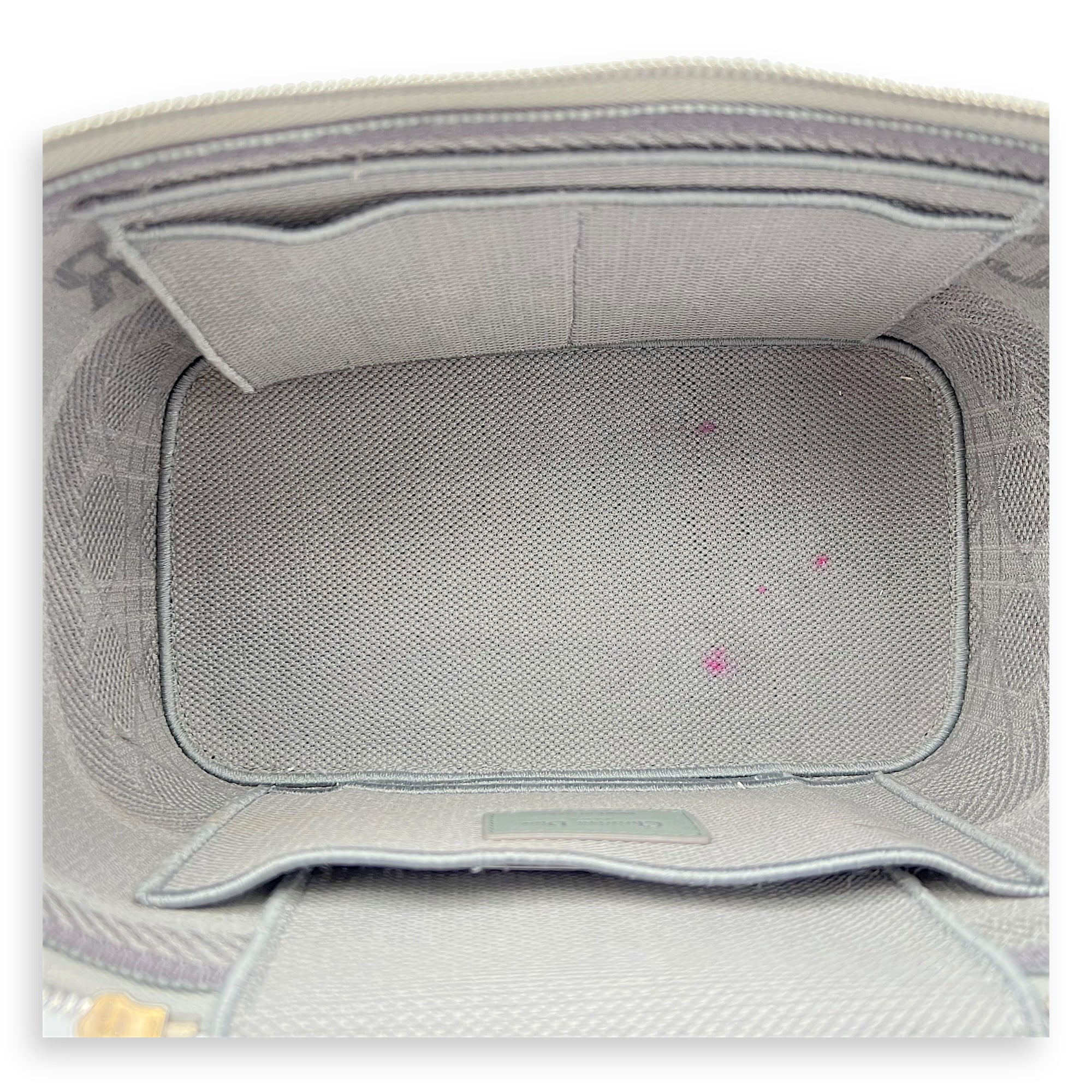 D-Lite Vanity Top Handle Bag Grey in Canvas, Silver hardware - Image 7