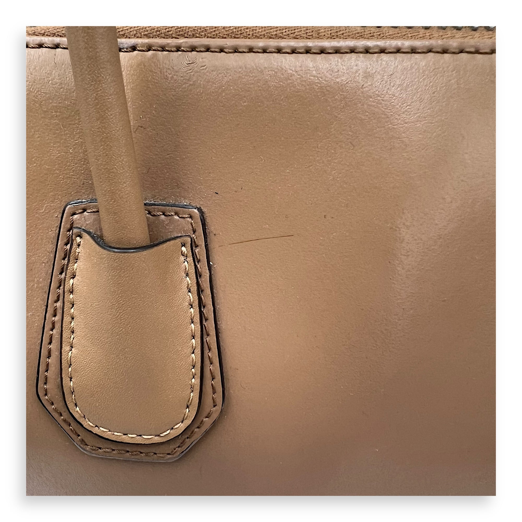Antigona Beige Top Handle Bag in Calfskin, Silver hardware - Image 13